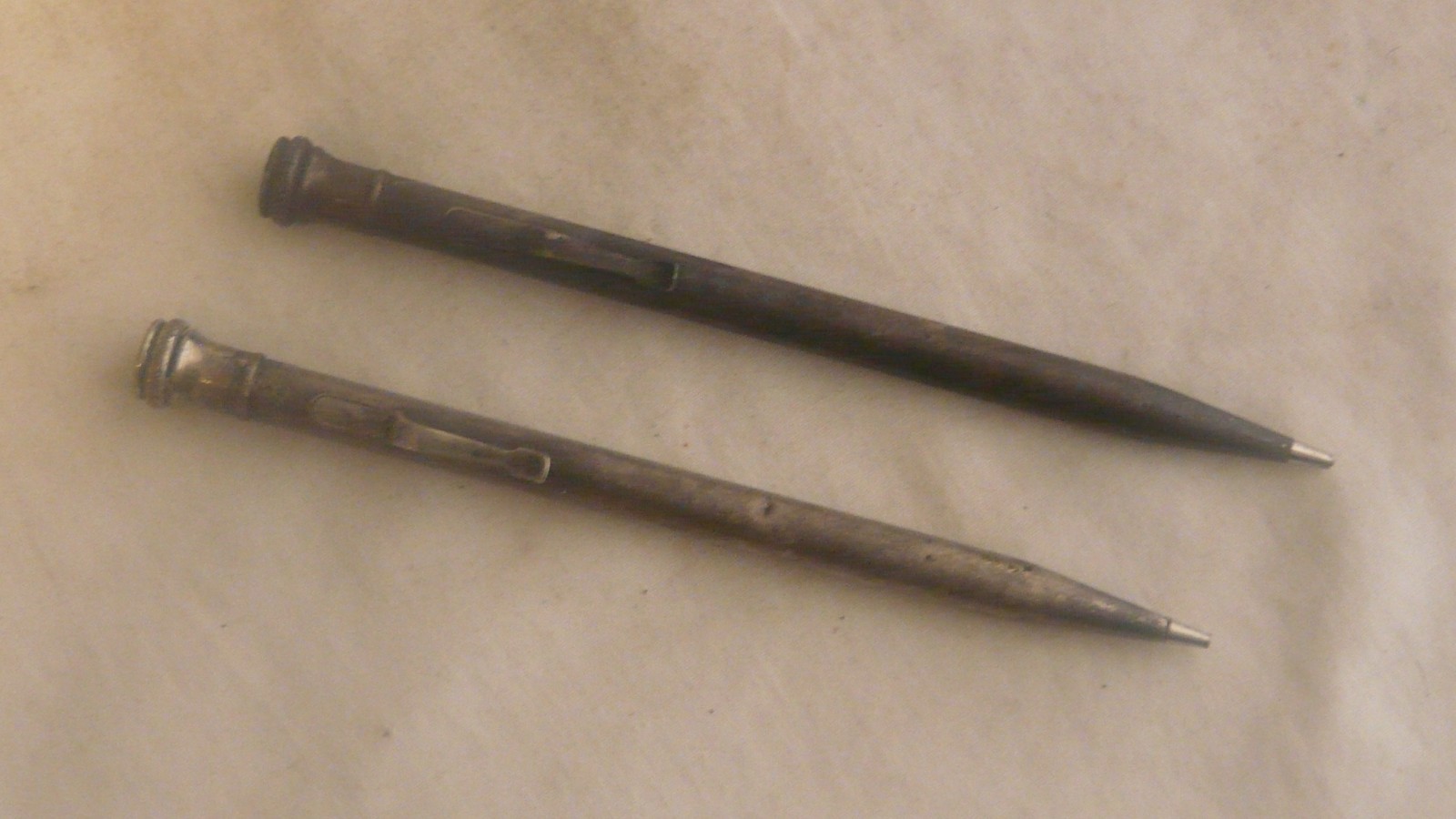 2 Antique Vintage Silver Plate Wahl Eversharp Mechanical Pencils