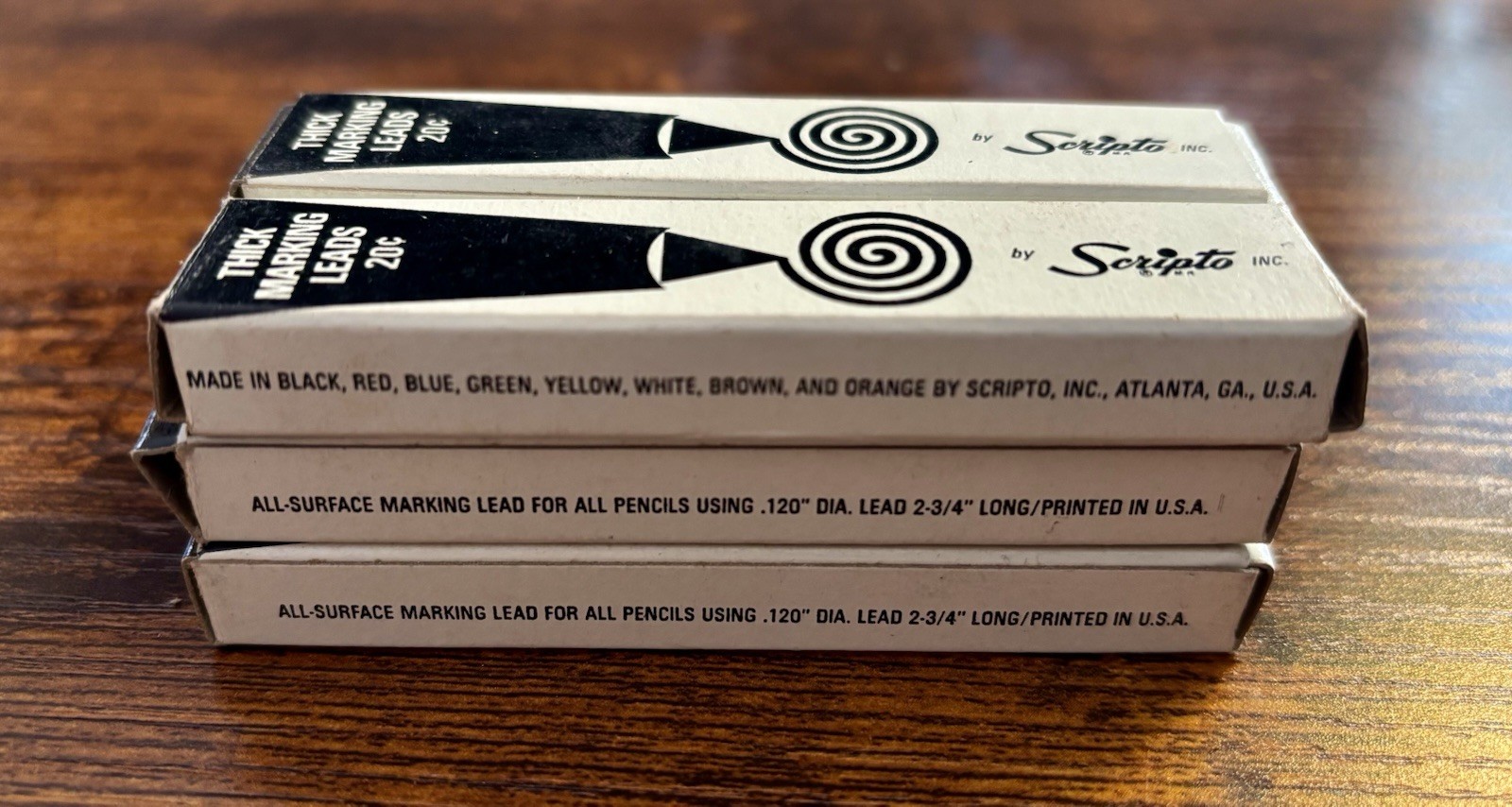 Scripto Thick Marking Leads Black G920 Lot of 6 packs of 4 NOS