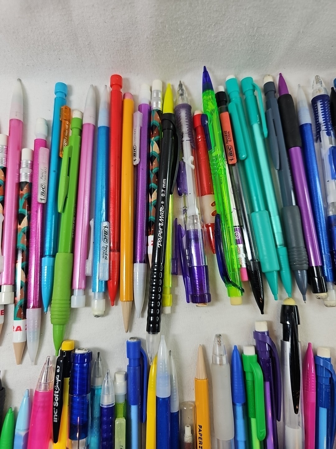 Lot of 100 Click MECHANICAL PENCILS Advertising Bic Pentel PaperMate Pentech +