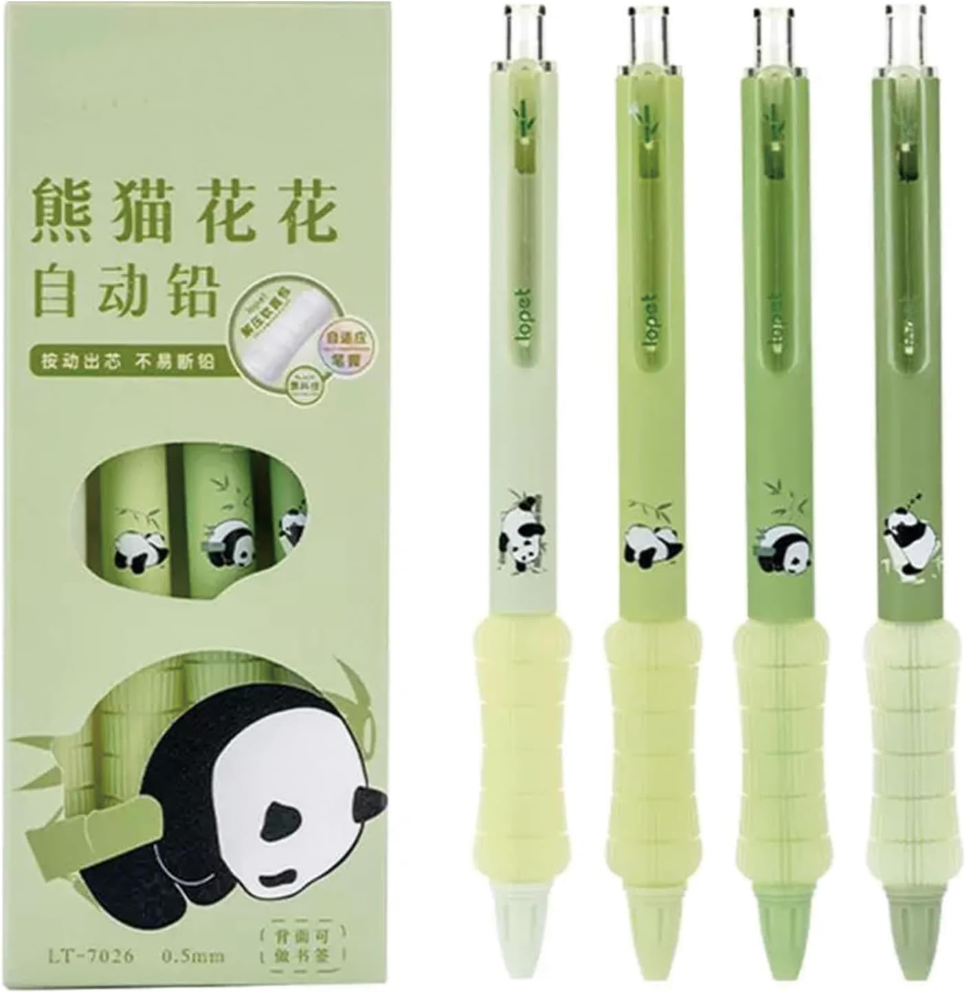4 Pcs Mechanical Pencils 0.5Mm Cute Panda Mechanical Pencil Kawaii Cartoon Penci