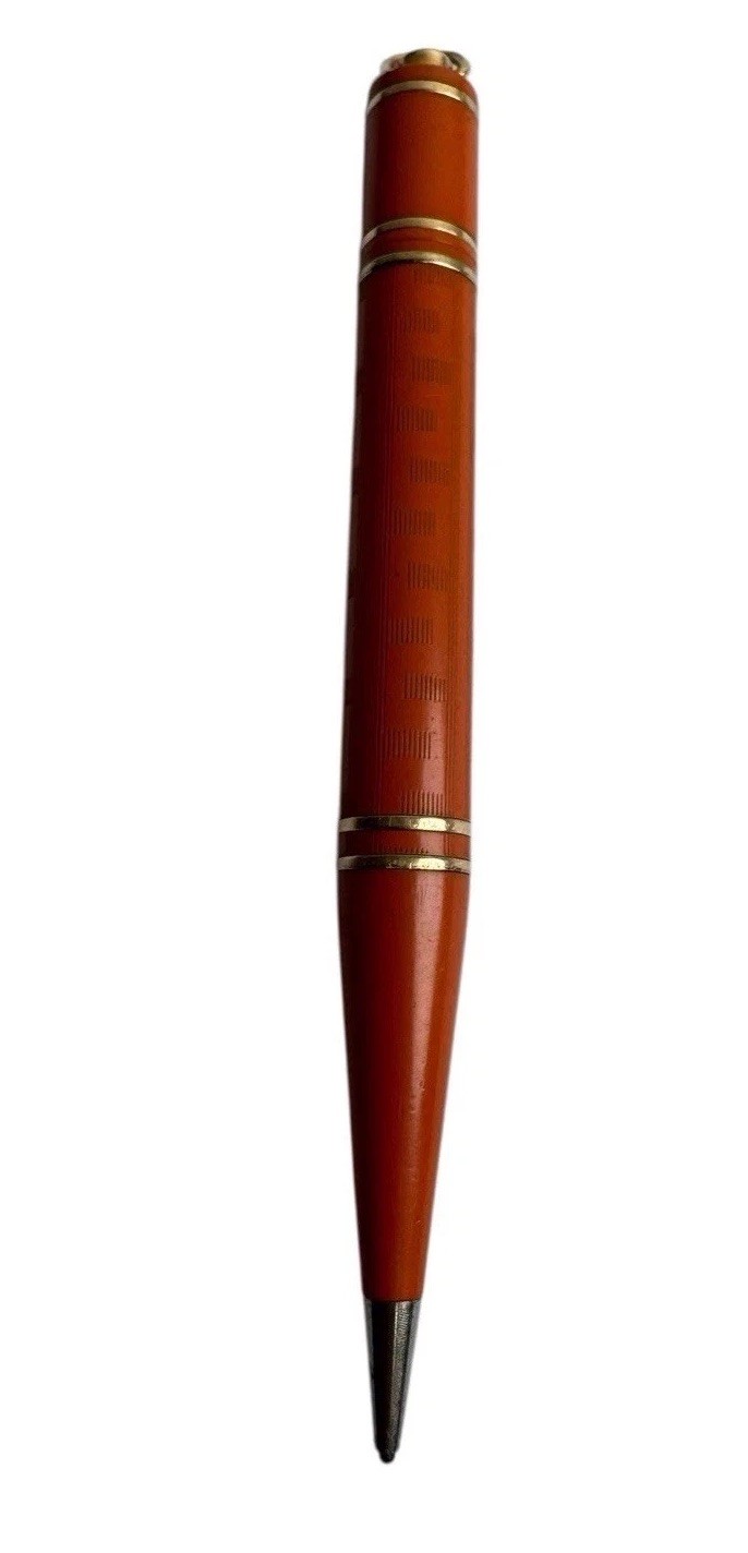 1920’s Wahl Eversharp Orange Mechanical Pencil Gold Filled USA Made Orange
