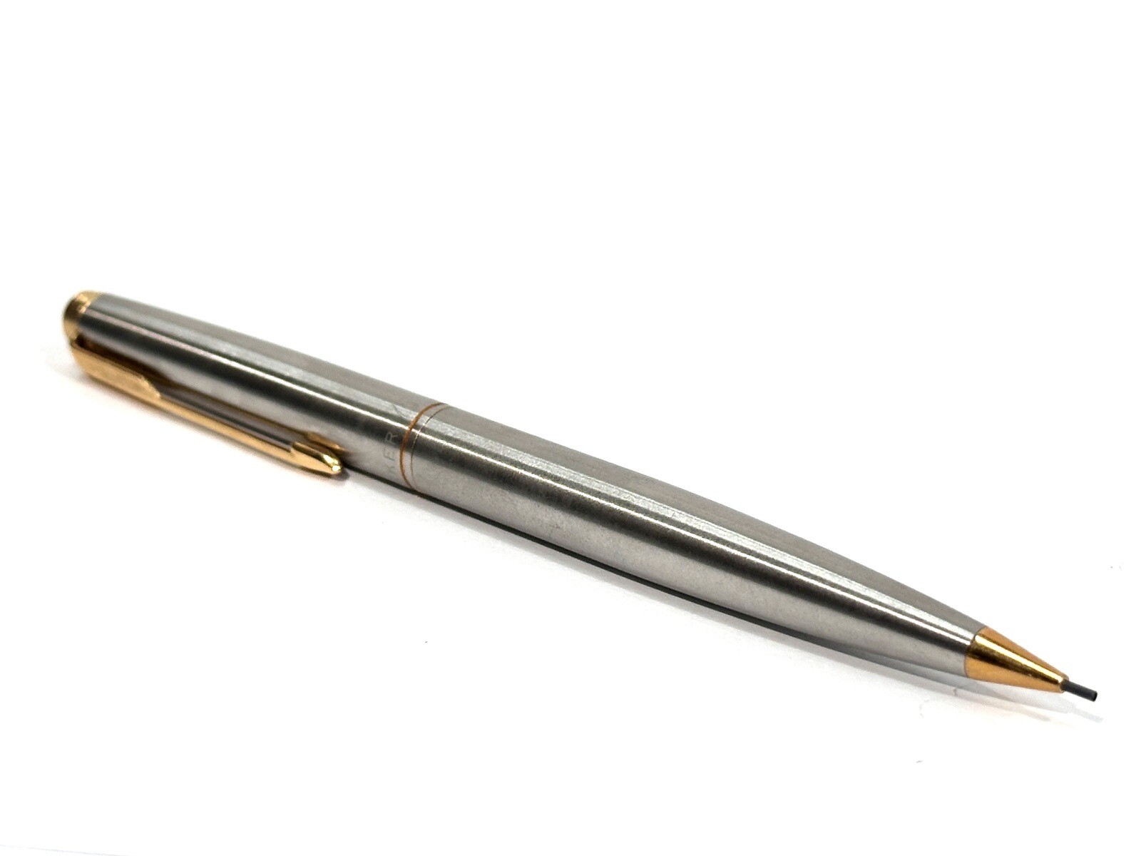 Vintage Parker 75 Made in USA Mechanical Pencil Stainless Steel with Gold Trim