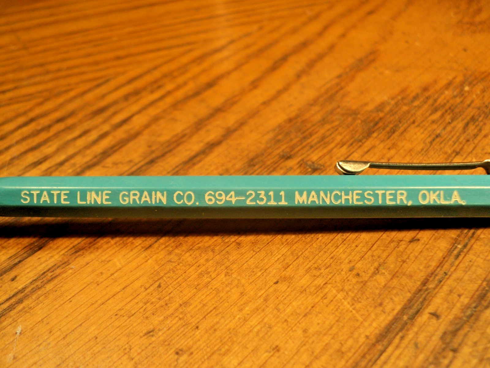Vintage Durolite Mechanical Pencil State Line Grain State Line Coop 5-5/8″ Long