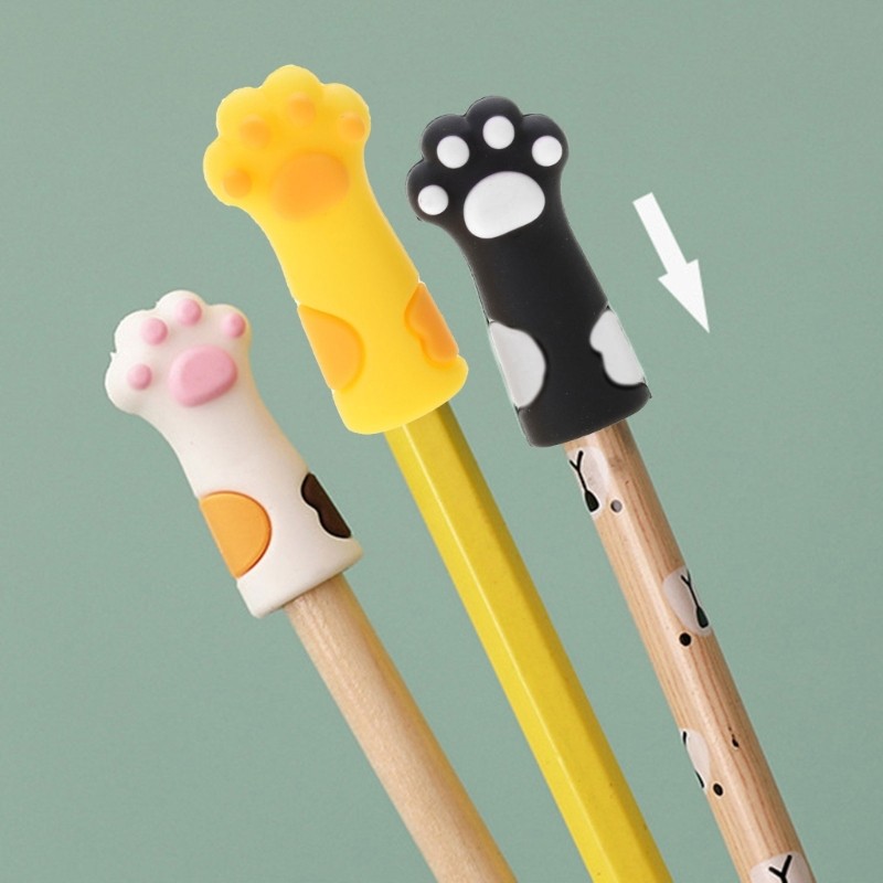 3Pieces Silicone Pencil Tip ProtectorsPencil Covers for Kid Student Class Reward