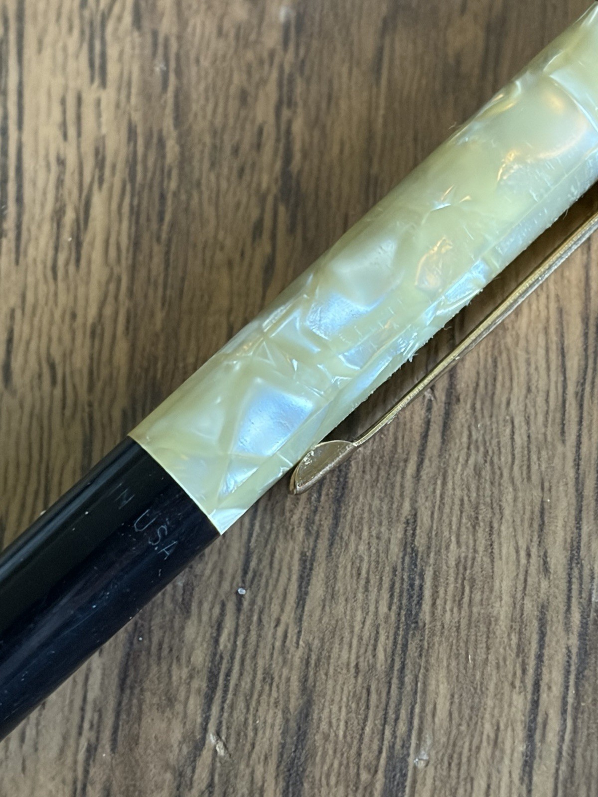 Vintage Pair Mechanical Pencil Sheaffer’s Black Gold and Silver MOP
