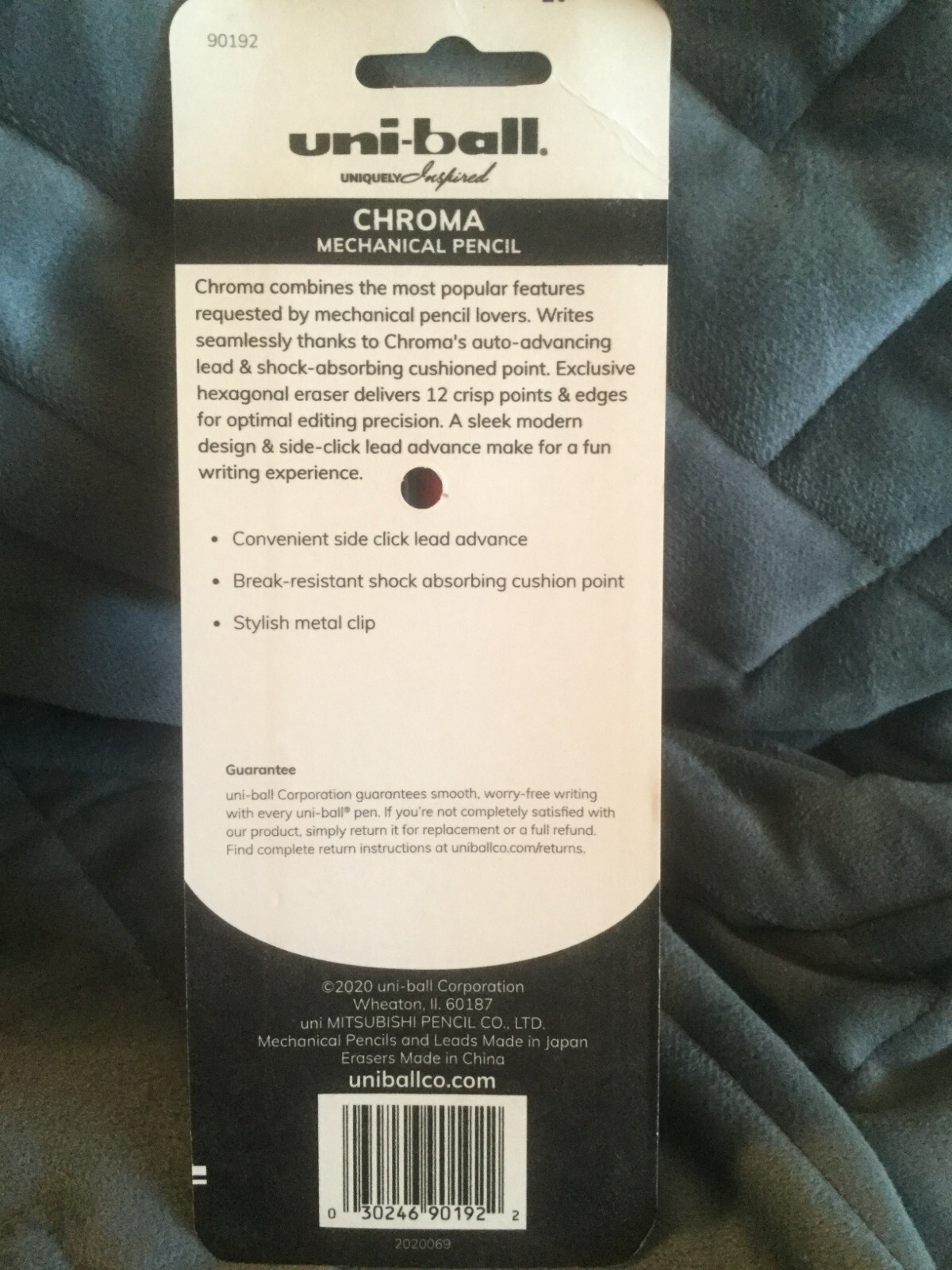 UNI-BALL CHROMA MECHANICAL PENCIL 2 PACK WITH EXTRA LEAD/ERASERS #90192