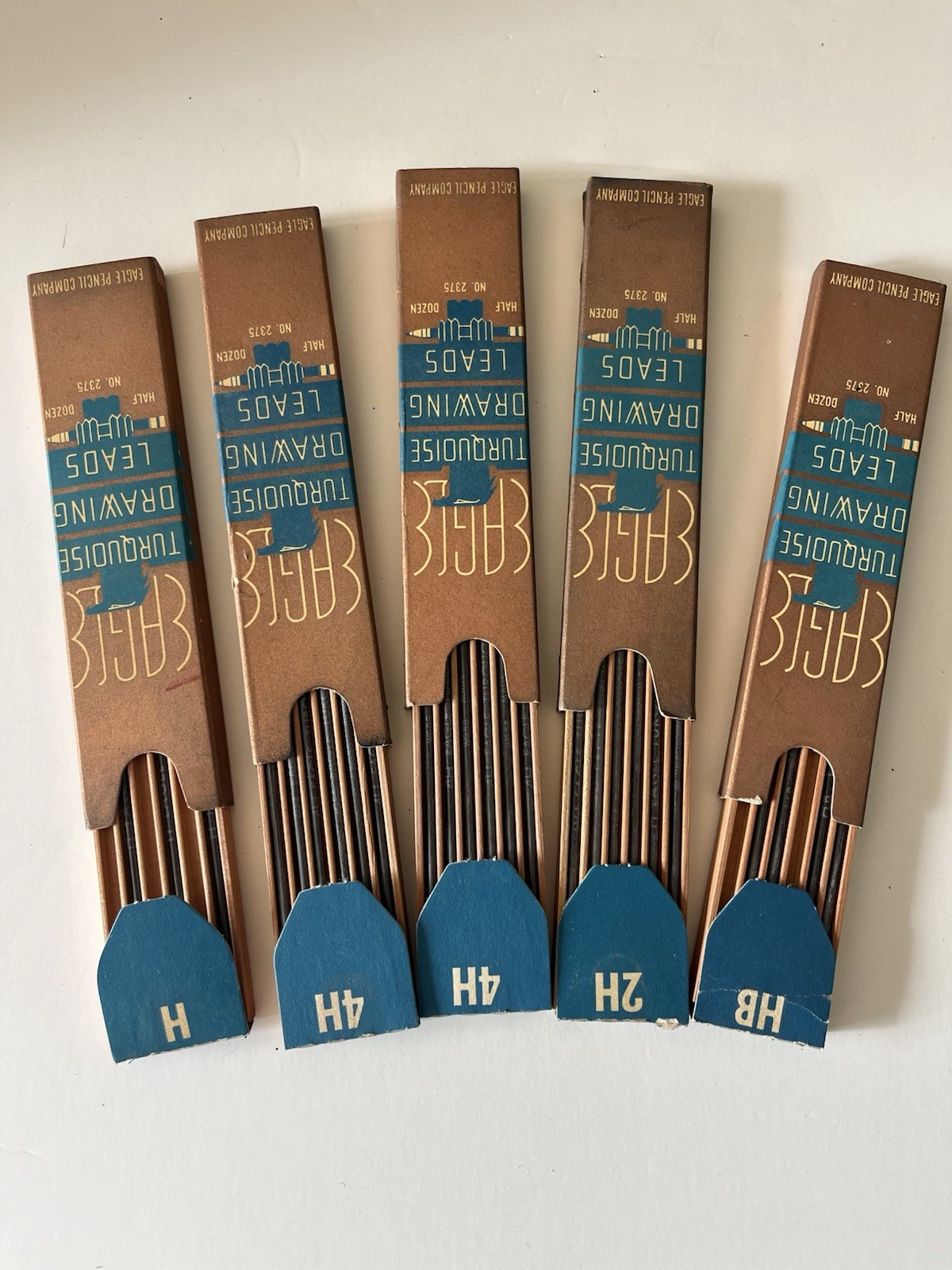 LOT Vintage Eagle Pencil Company Turquoise Drawing Leads Mechanical 4H H 2H HB