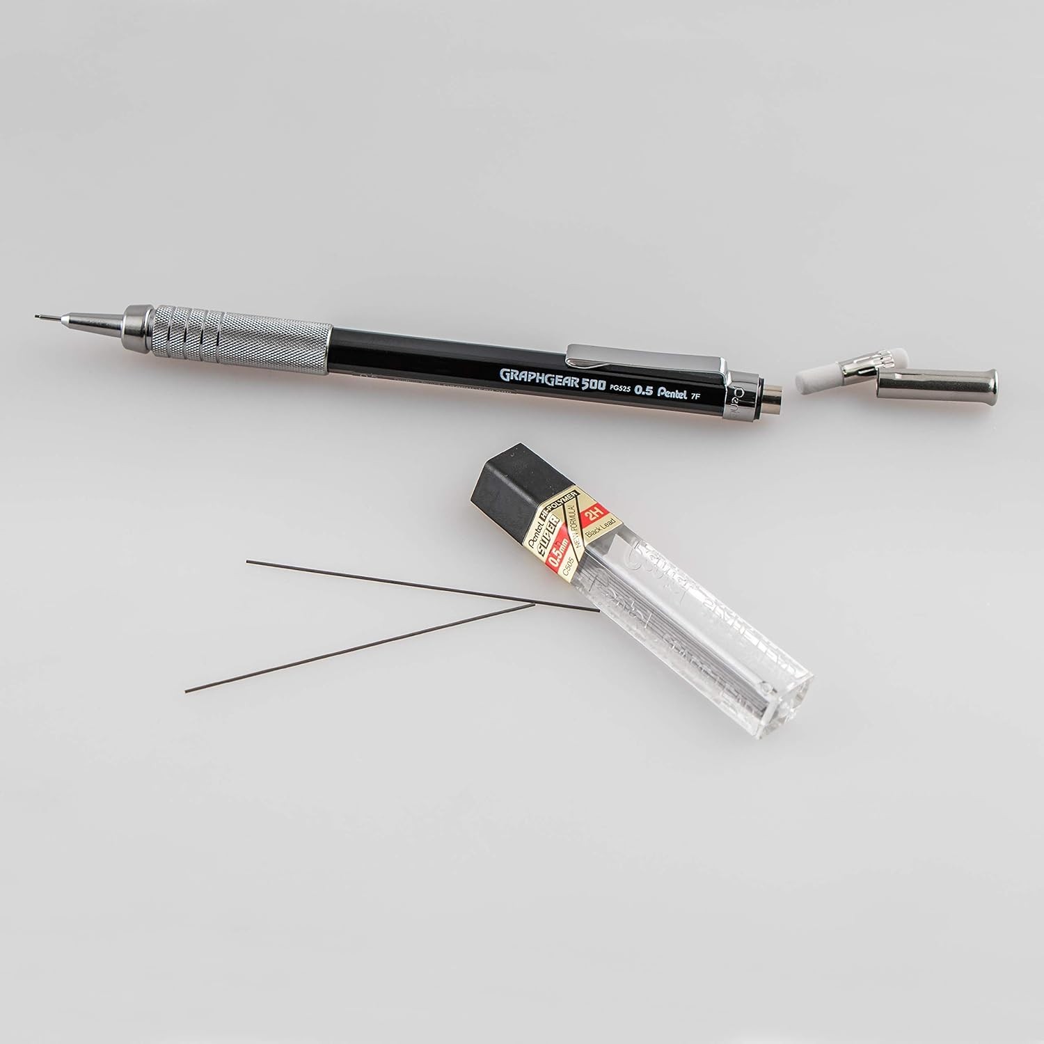 0.5mm GraphGear 500 Refillable Mechanical Pencil with Hi-Polymer Lead and Eraser