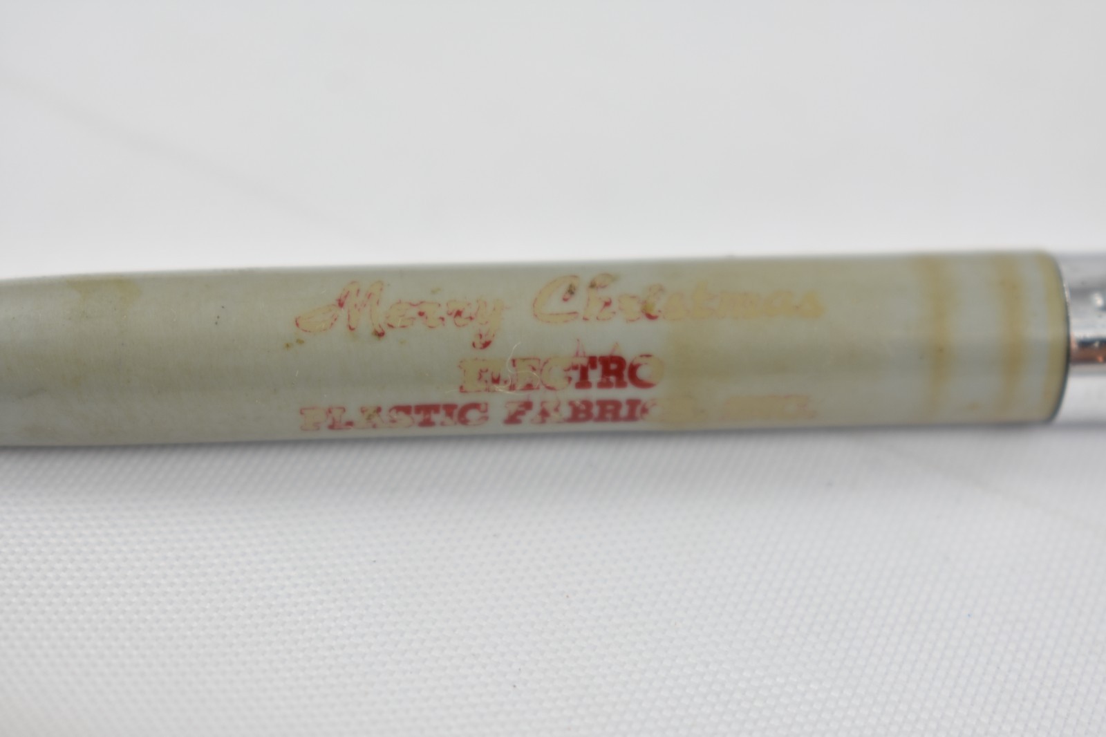 Vintage Redipoint mechanical Pencil Merry Christmas Electro Plastic Fabrics Inc