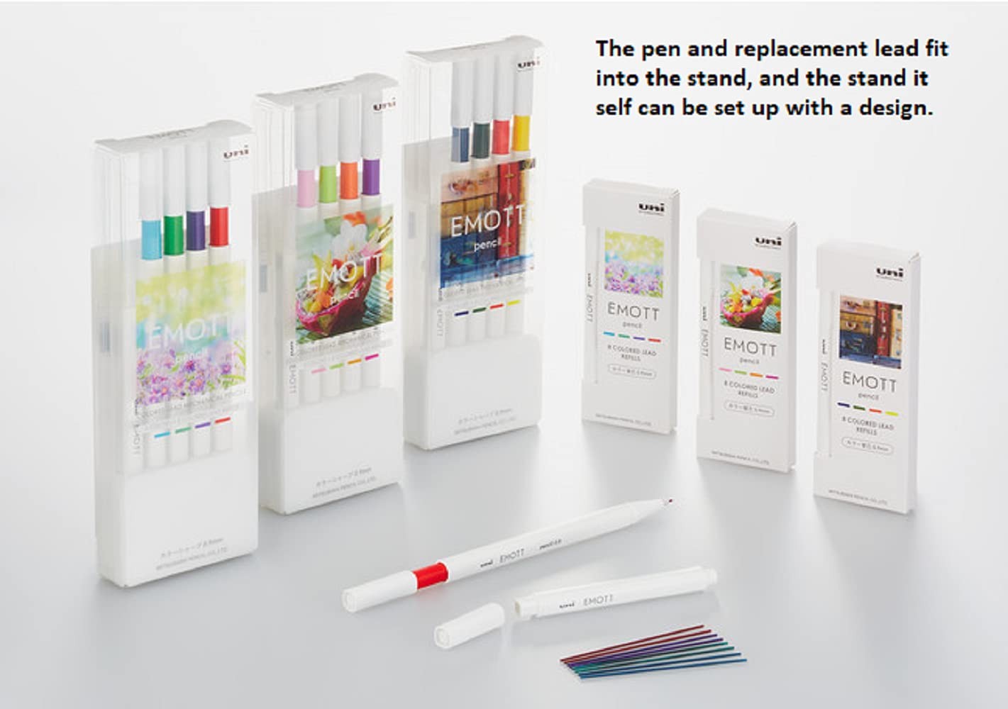 Uni EMOTT Mechanical Pencil Assorted 12 Colors Set (Refresh, Tropical, Nostal…