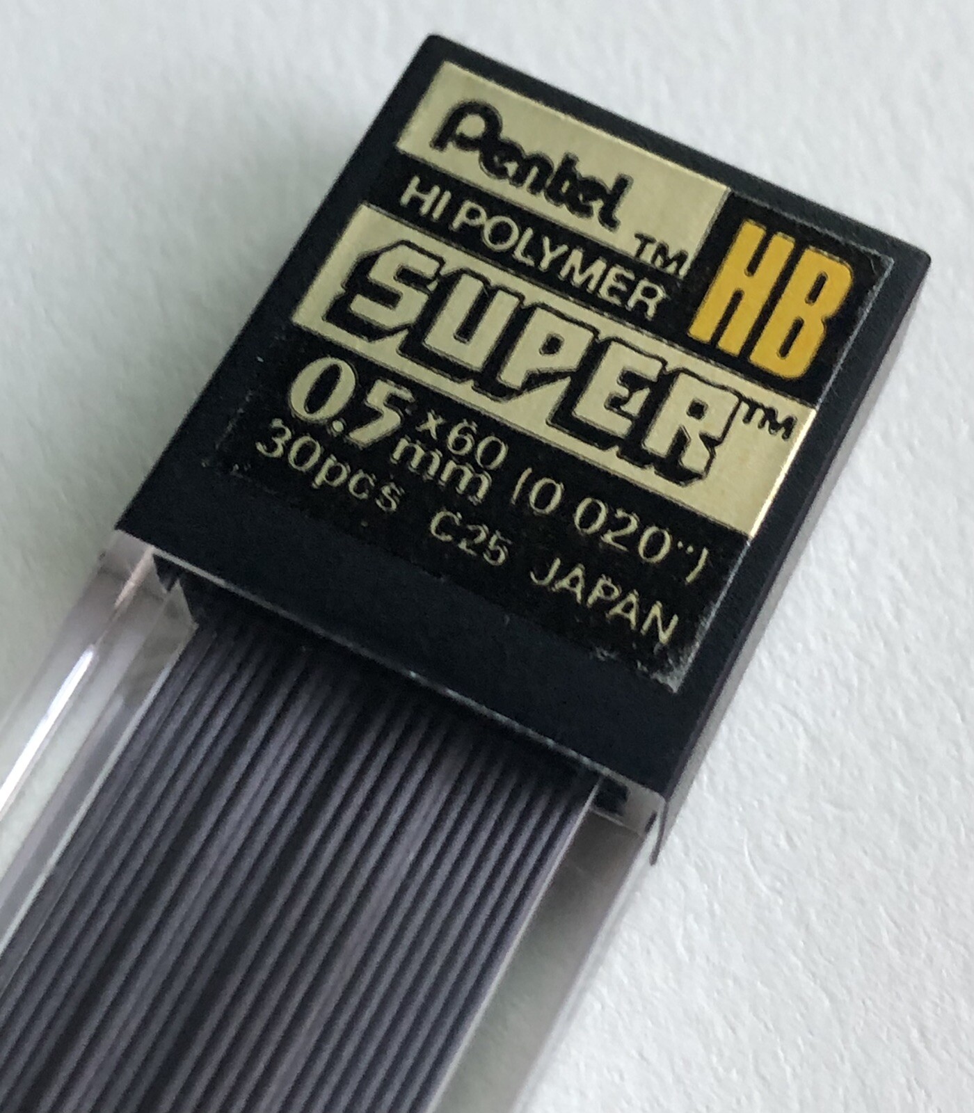 Vintage PENTEL Hi Polymer HB Mechanical Pencil Lead .5mm Black NOS 30pk Japan