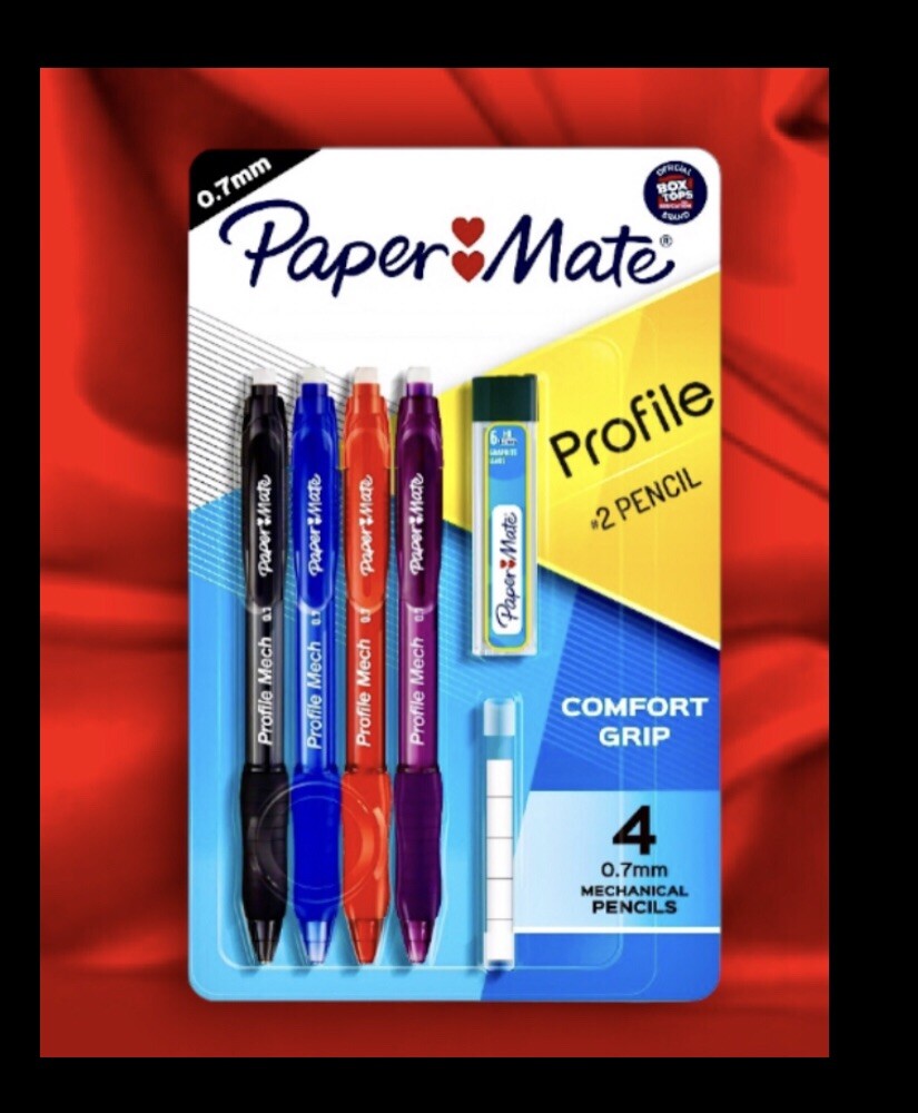 Mechanical Pencils 10pc Set: 4 Pencils,Lead Refills,Erasers(Paper Mate 0.7mm)