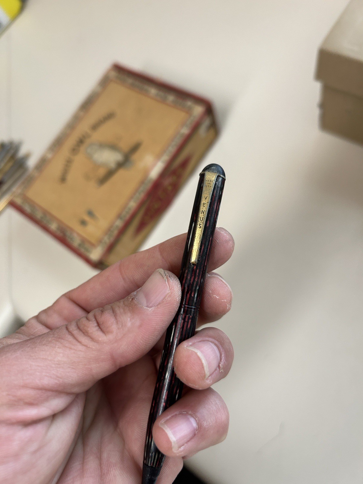 Fantastic vintage VENUS mechanical lead pencil RED BLACK GOLD USA