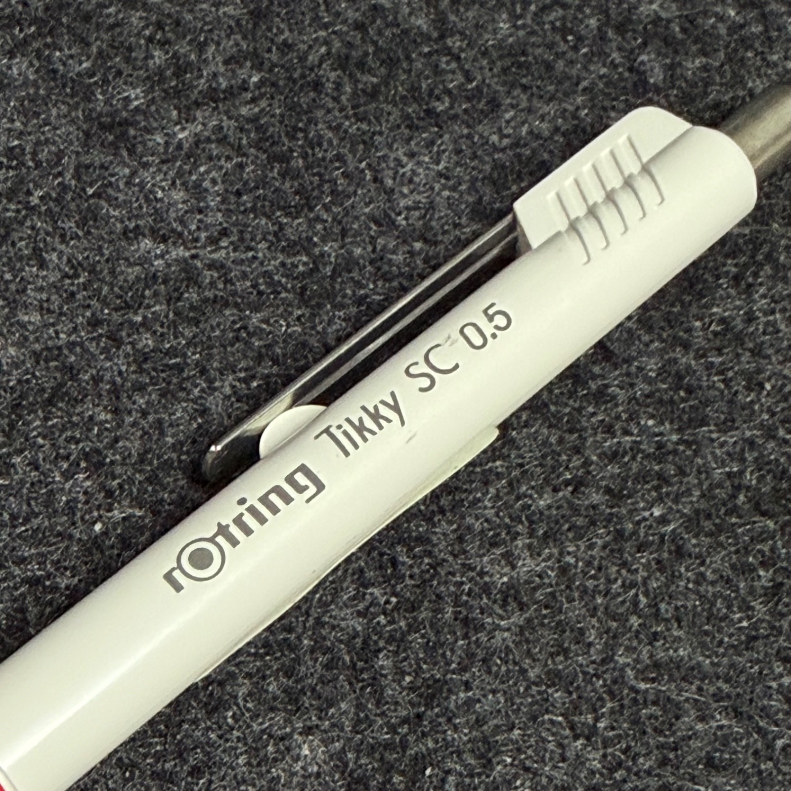 NOS Vintage rOtring Tikky SC 0.5 mm White Retractable Sleeve Rare w/ Sticker