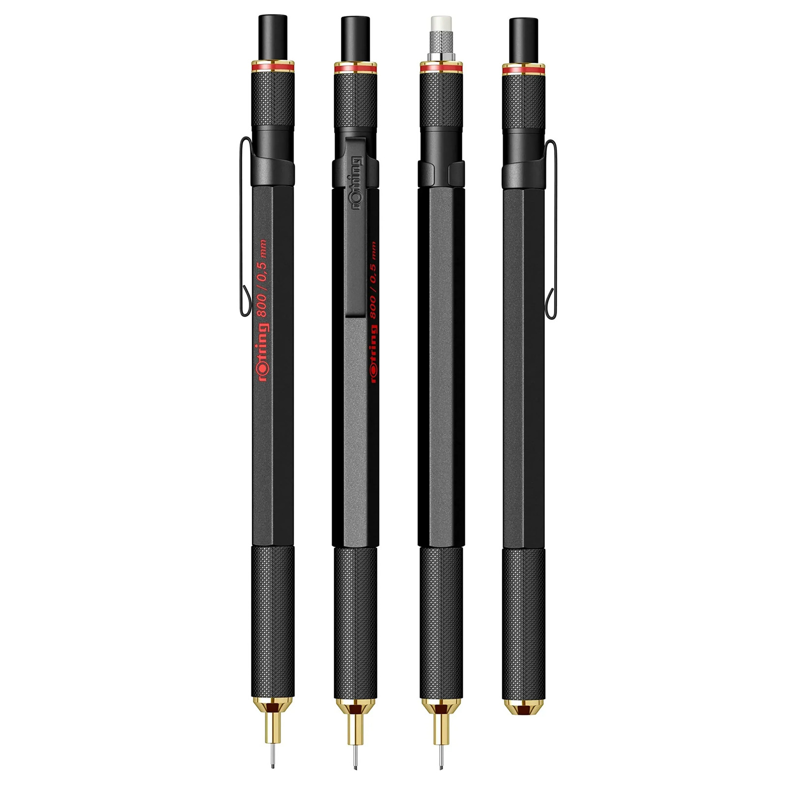 Japan NEW Rotring 800 Black Mechanical Pencil 0.5mm Retractable 1904447