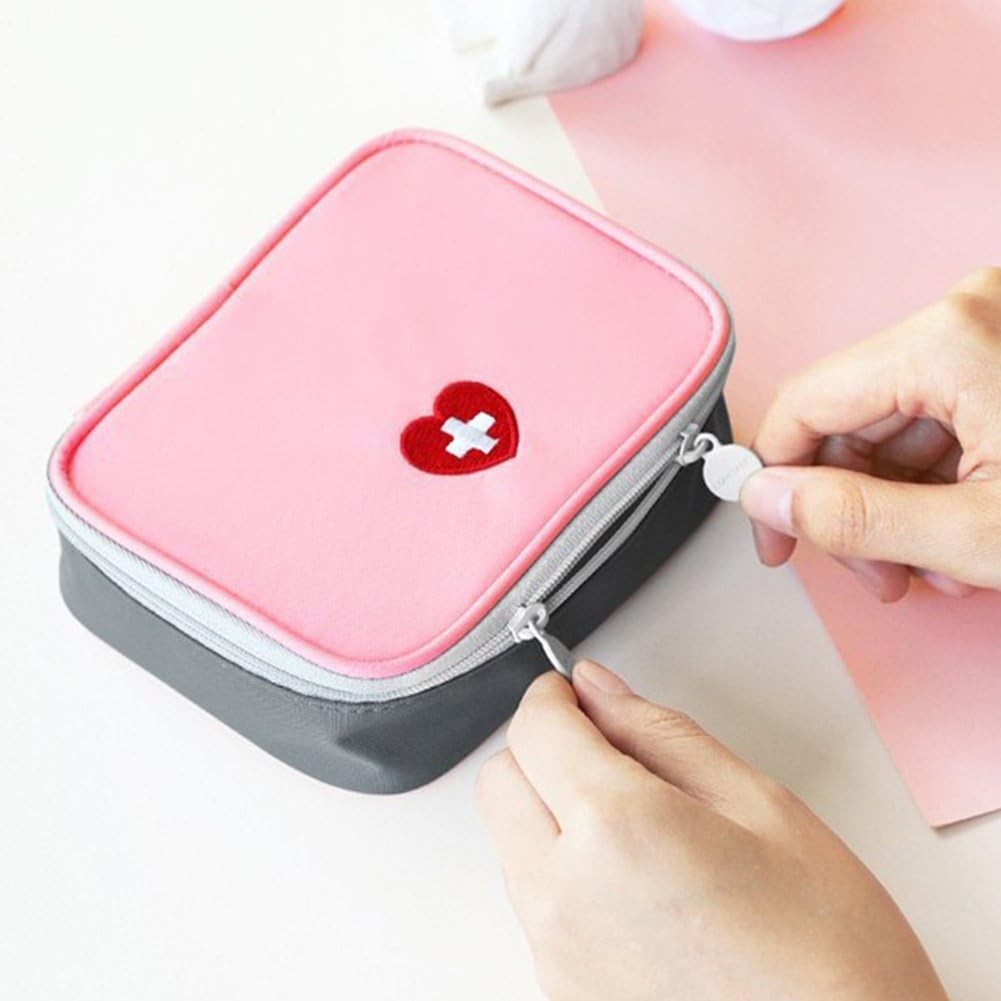 Pink Mini Outdoor First Aid Kit Bag Travel Portable Medicine Organizer Emerge…