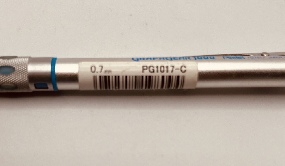 Pentel Graph Gear 1000 Pen 0.7mm (PG1017-C) Silver/Blue Textured Mechanical