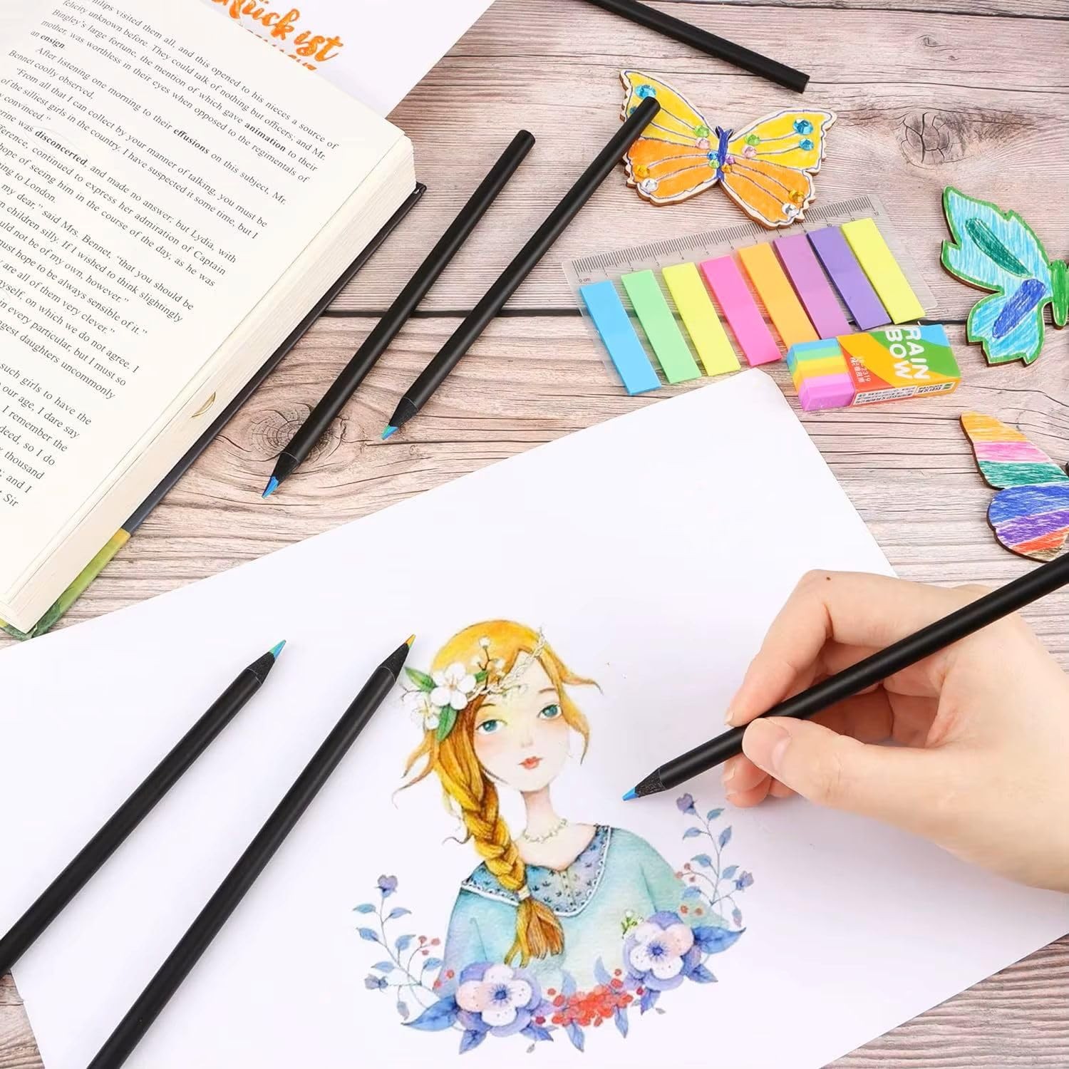 SEQ Rainbow Pencils for Kids – 8 Pack Multicolor Magic Color