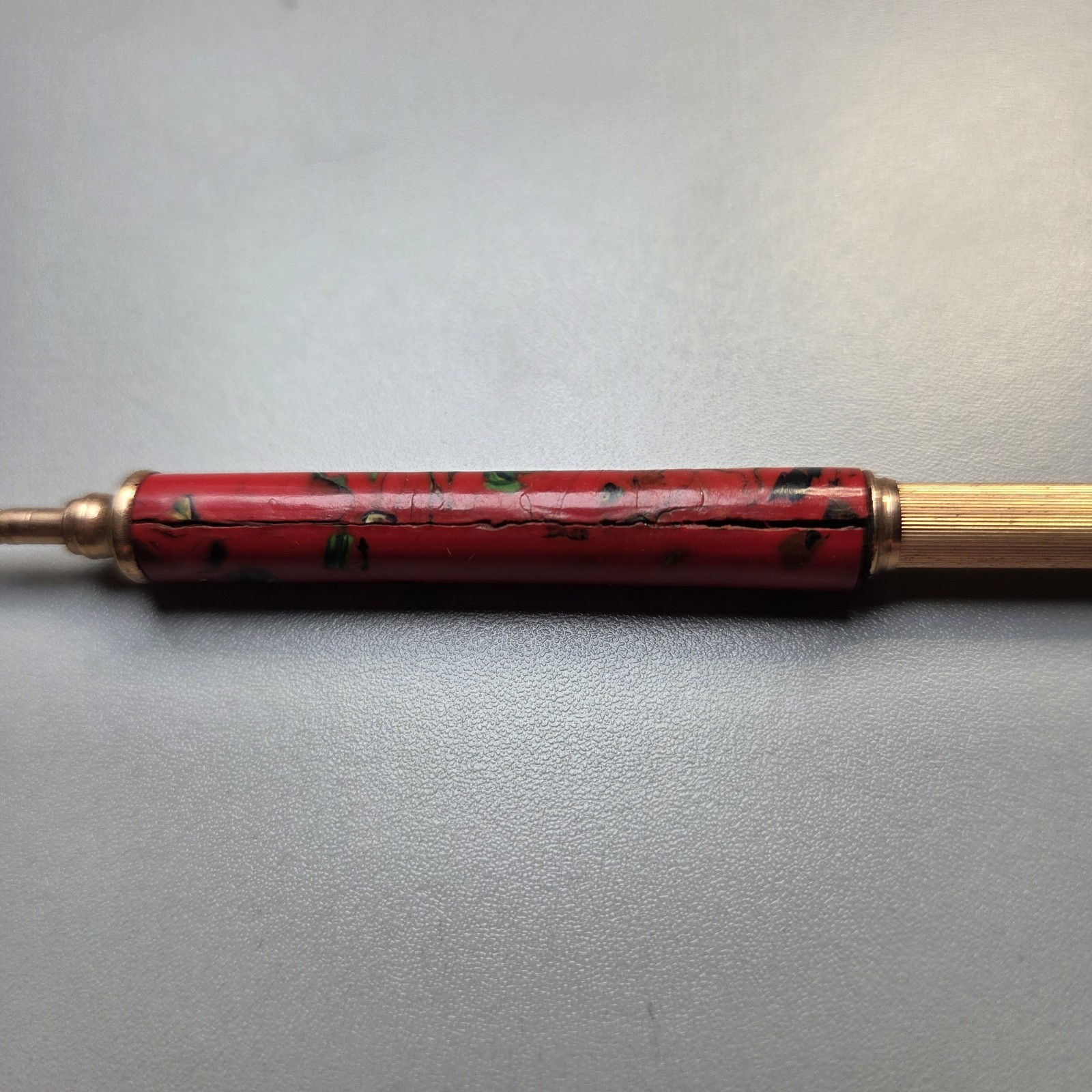 EDWARD TODD & Co. CELLULOID GOLD-FILLED RETRACTABLE MECHANICAL PENCIL CHATELAINE