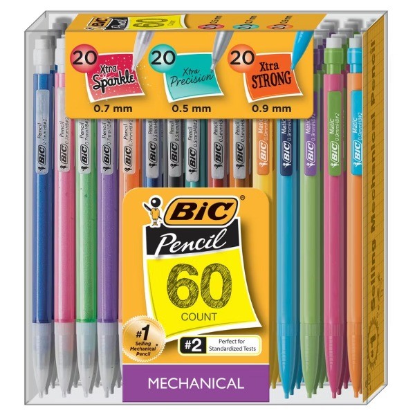 60pk 0.5mm, 0.7mm, & 0.9mm Mechanical Pencils: Back to School Supplies