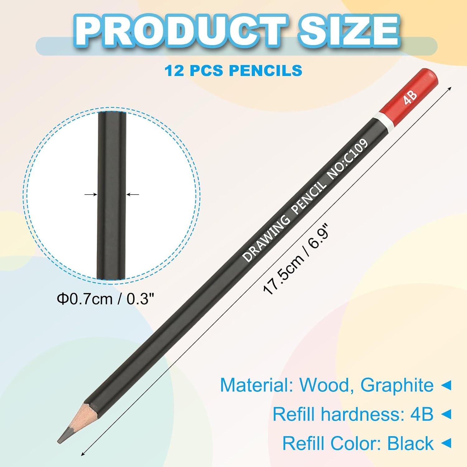 PATIKIL 4B Drawing Pencils for Sketching, 12PCS Sketch Drawing…