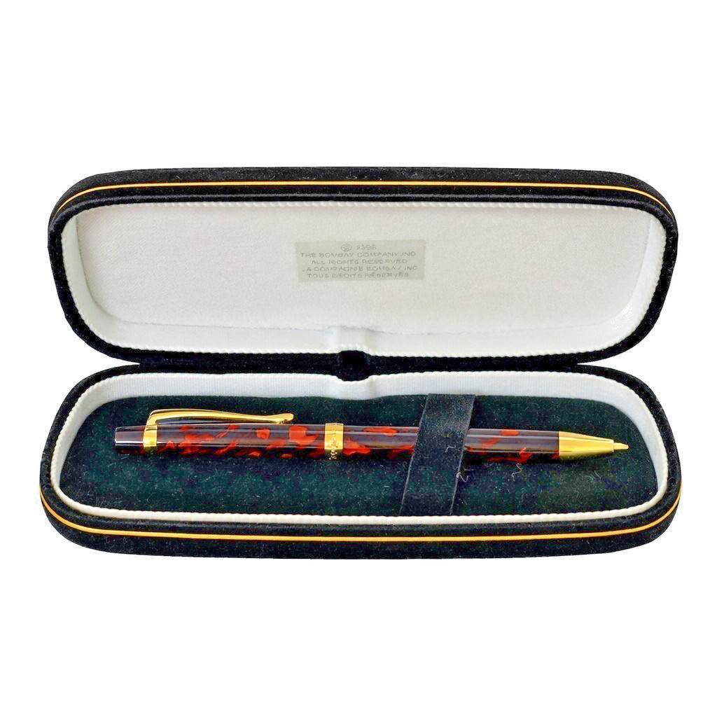 Vintage 1998 The Bombay Company Tortoiseshell Mechanical Pencil with Case Gold