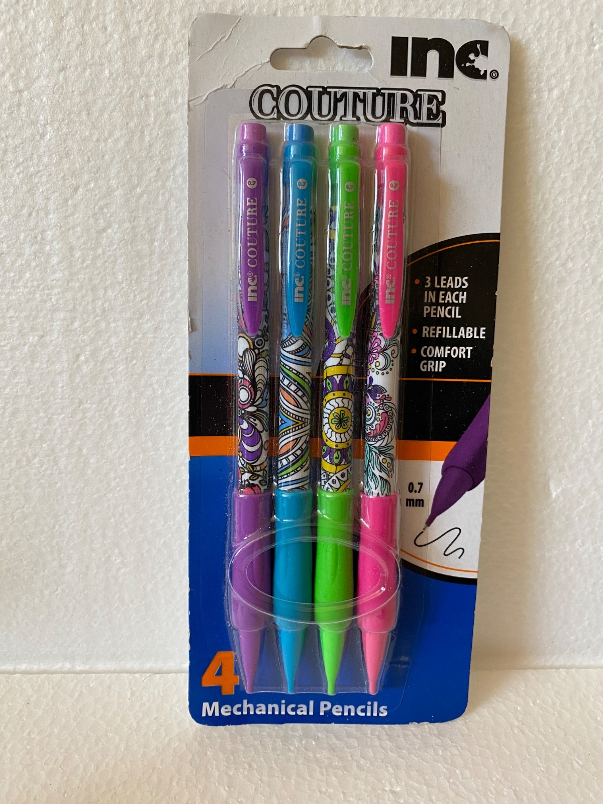 Y2K Inc Couture 4Pk Paisley Multicolor Mechanical Pencils 0.7mm #2 Lead