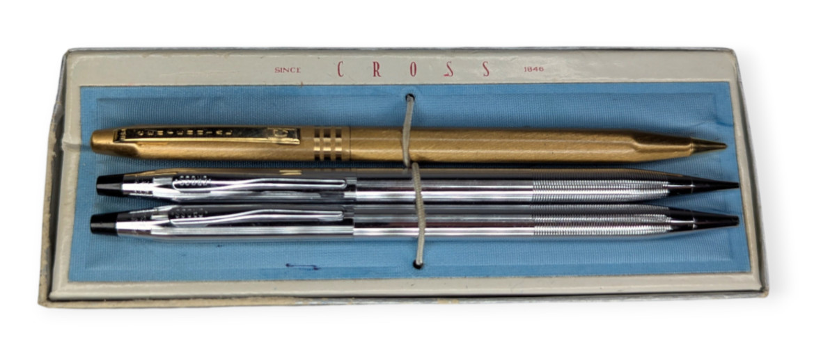 Cross Gold Tone Centennial and Chrome Silver Mechanical Pencil Set of 3 Vintage