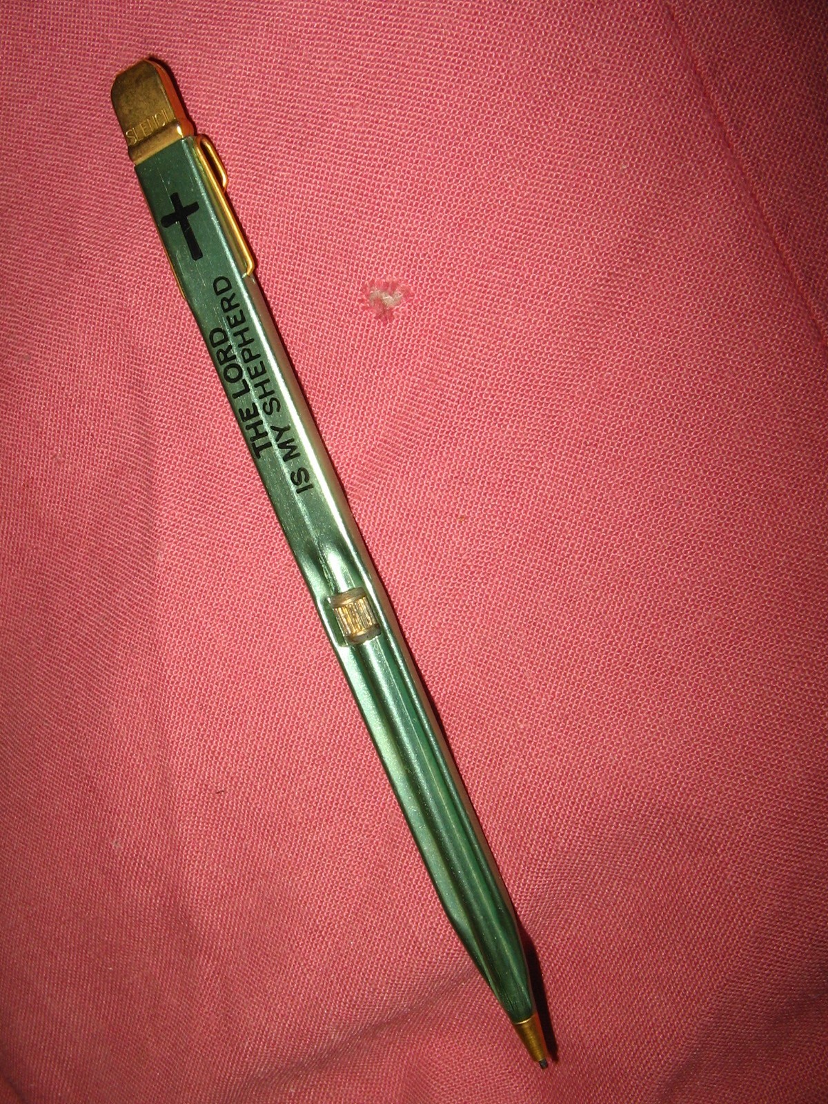 VTG c1950 4.5″ Flat Slencil Mechanical Pencil “Lord is my Shepherd’ N.O.S.+Box
