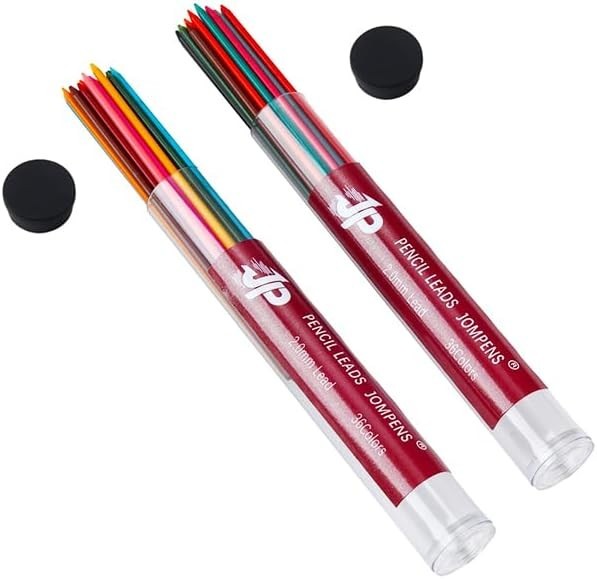 36-Pack 90 Mm 2.0Mm Mechanical Pencil Lead Refills in Assorted Colours/Black/Blu