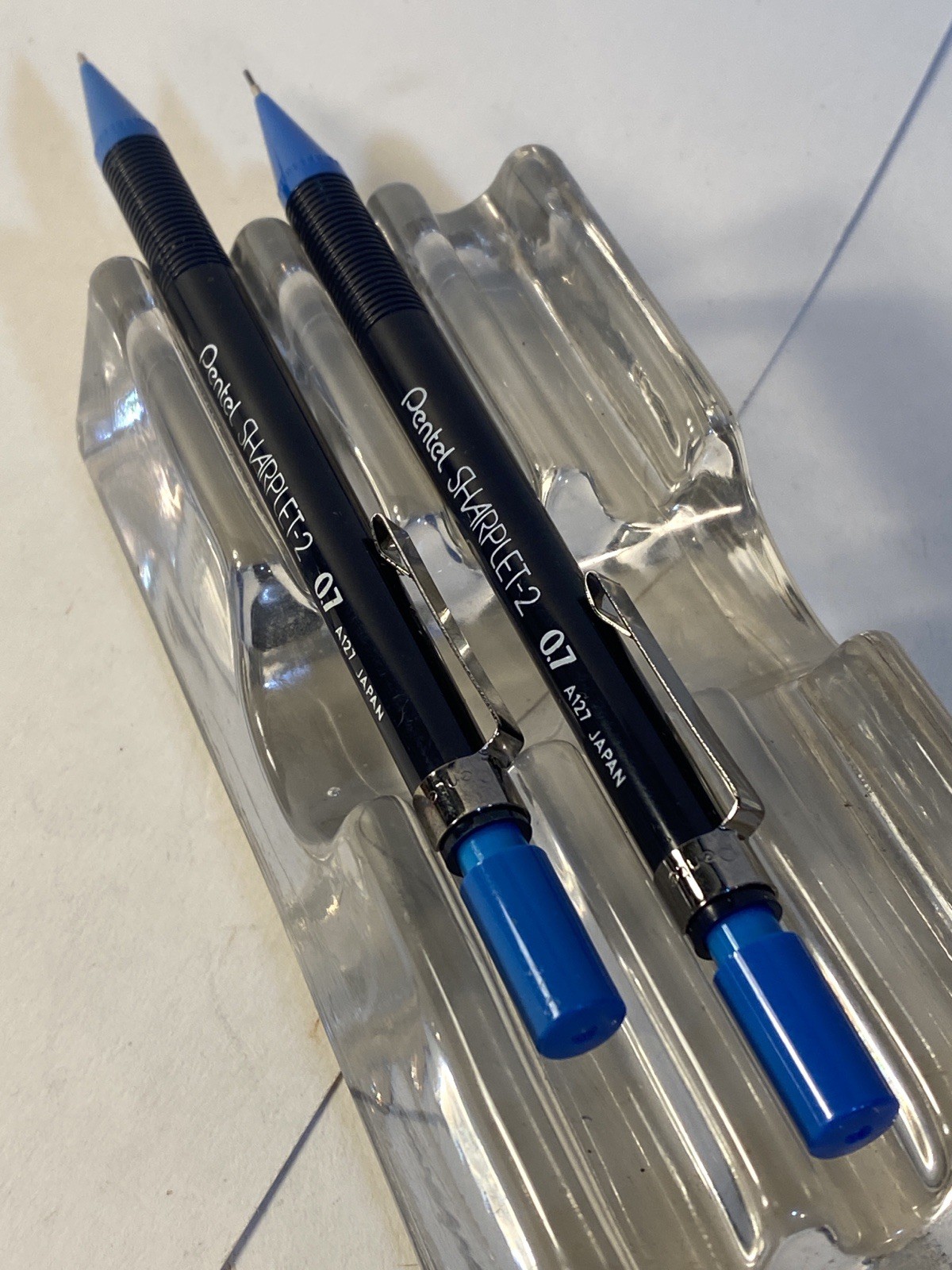 Vintage Pentel Sharplet-2 A127 Japan Mechanical Pencil Black Blue Lot Of 2
