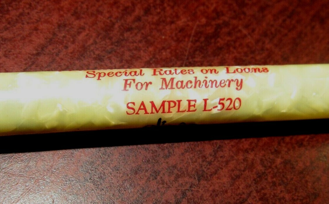 Vintage Sample Farmers Farm Loans Pearl Mottled Mechanical Pencil
