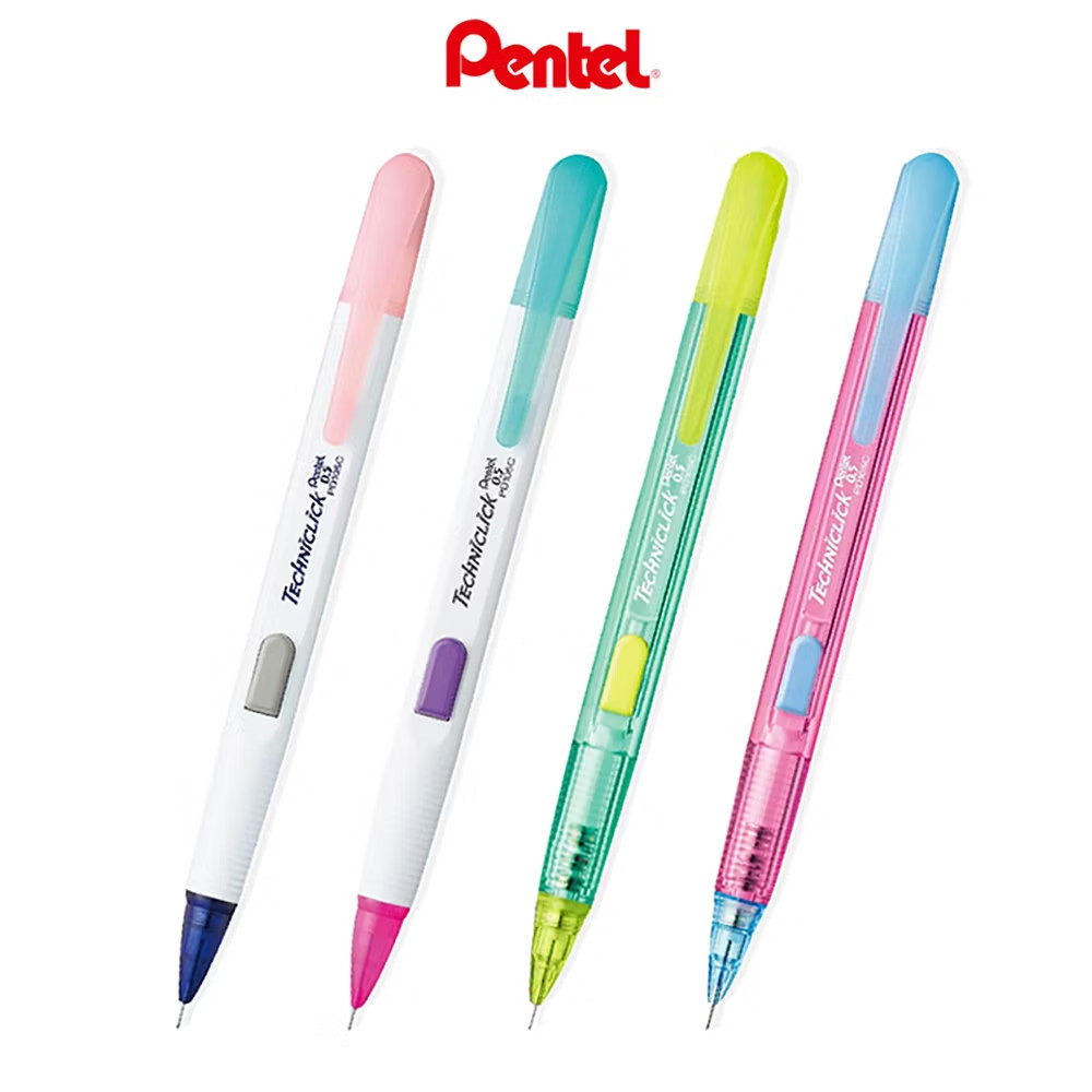 Pentel Techniclick 0.5 mm Mechanical Pencil Side Click Mixed Colors Set of 12