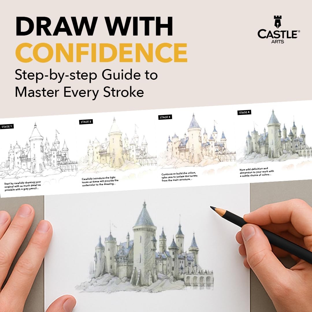 Castle Art Supplies Colored Pencils Set 1 Count (Pack of 120), Assorted Color
