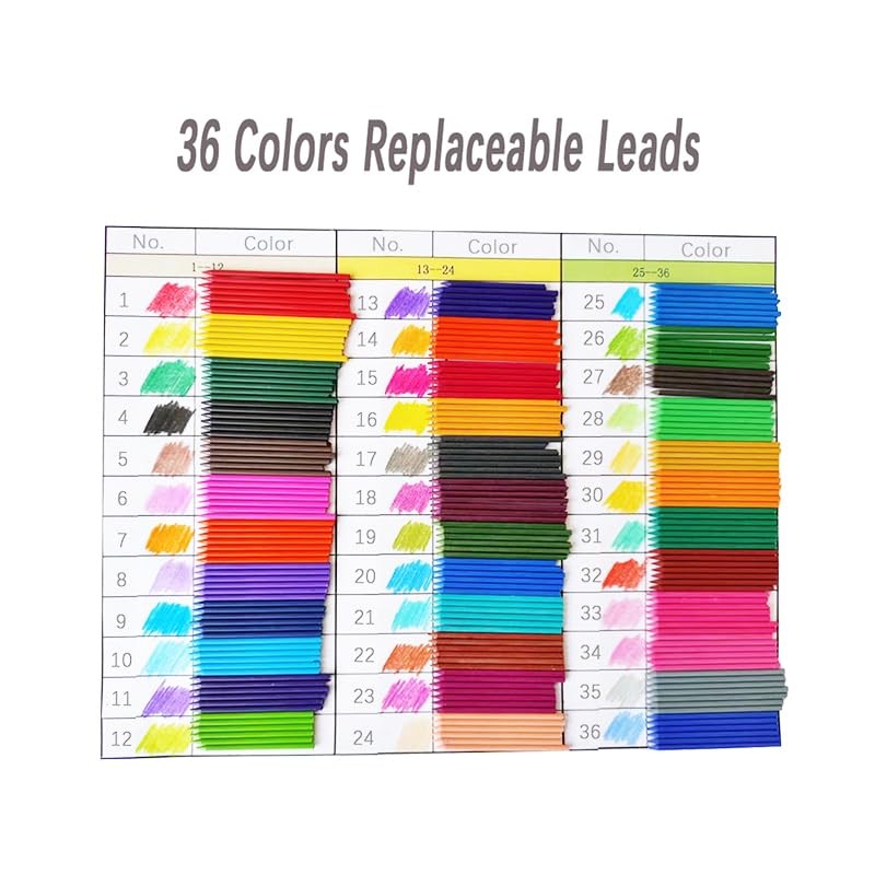 JOMPENS 36-Pack 90 mm 2.0mm Mechanical Pencil Lead Refills in Assorted Colour…
