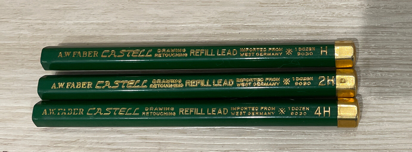 A W Faber Castell 9030 Drawing Lead Holder Germany 1 Dozen H 2H 4H