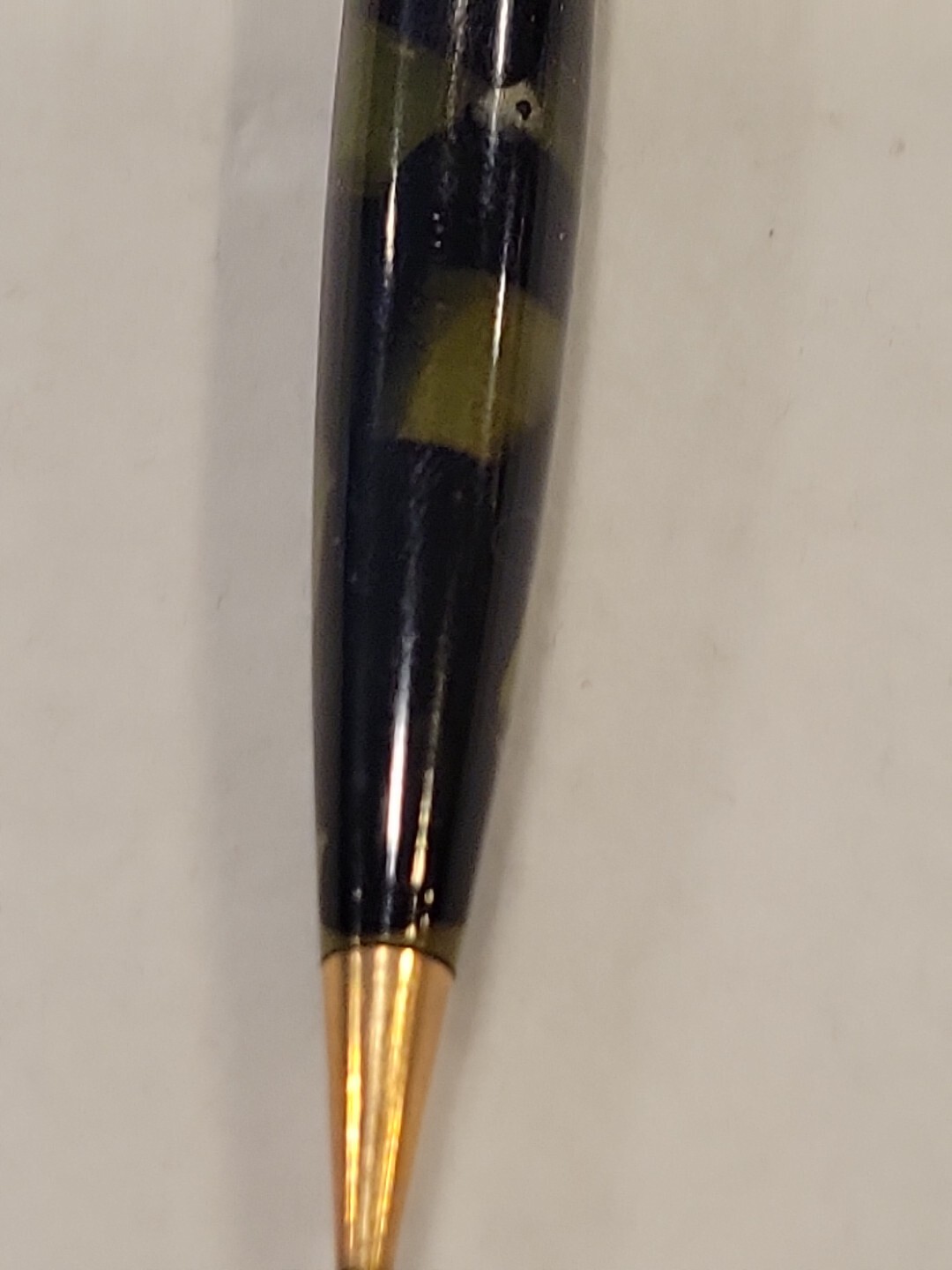VTG GORGEOUS SHEAFFER OVERSIZE BALANCE PENCIL, BLACK AND GREEN PEARL USA #203