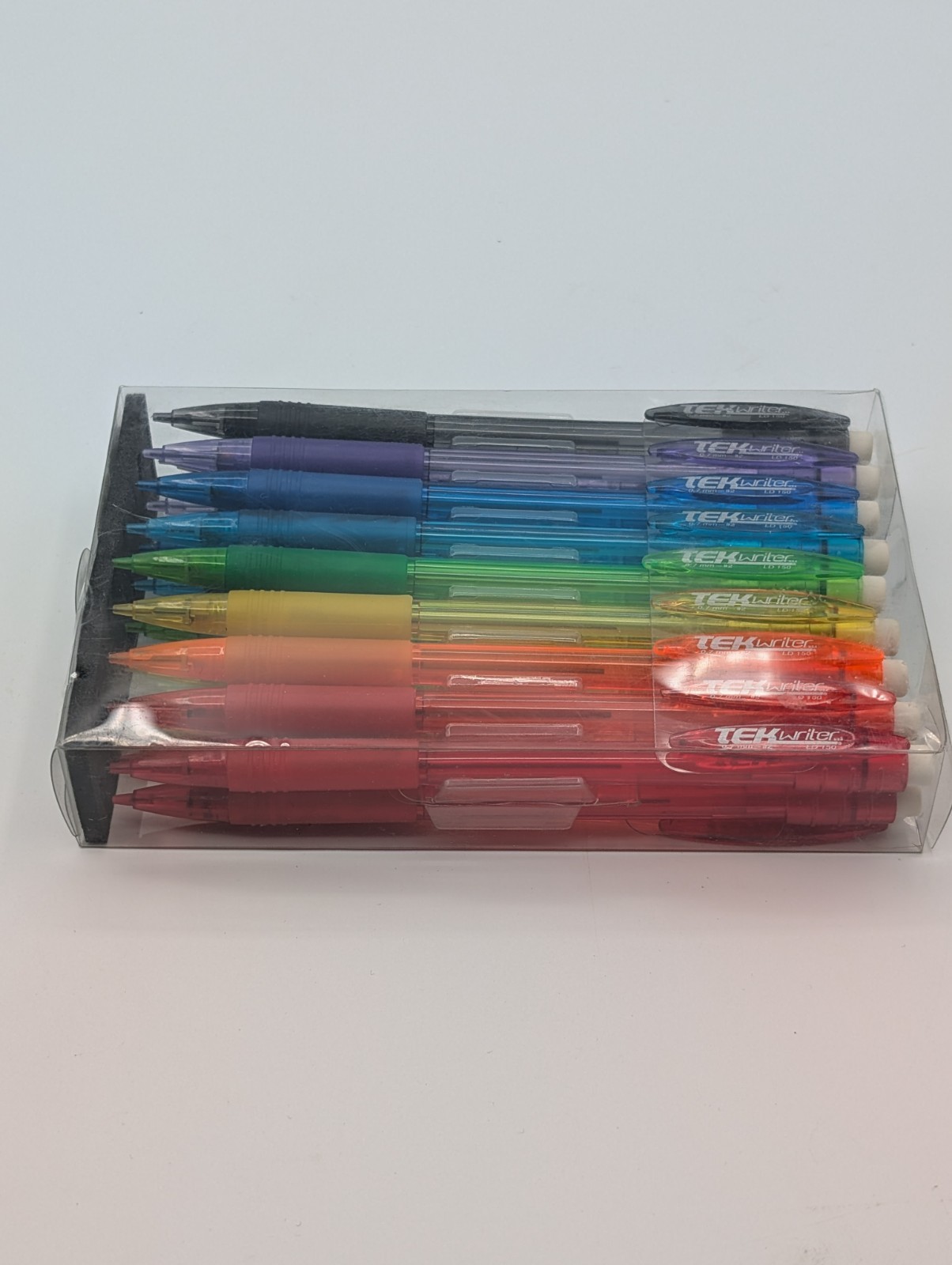 18 Tek Writer Mechanical Pencils With Eraser Various Colors 0.7mm #2 LD150