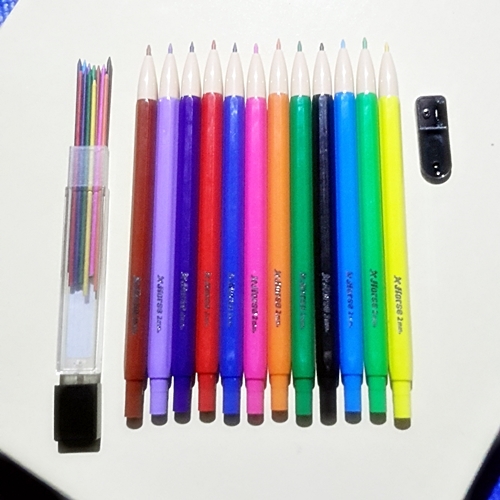 Horse Color Pencils Set Mechanical 2.0 mm. with 12 colors sharpener