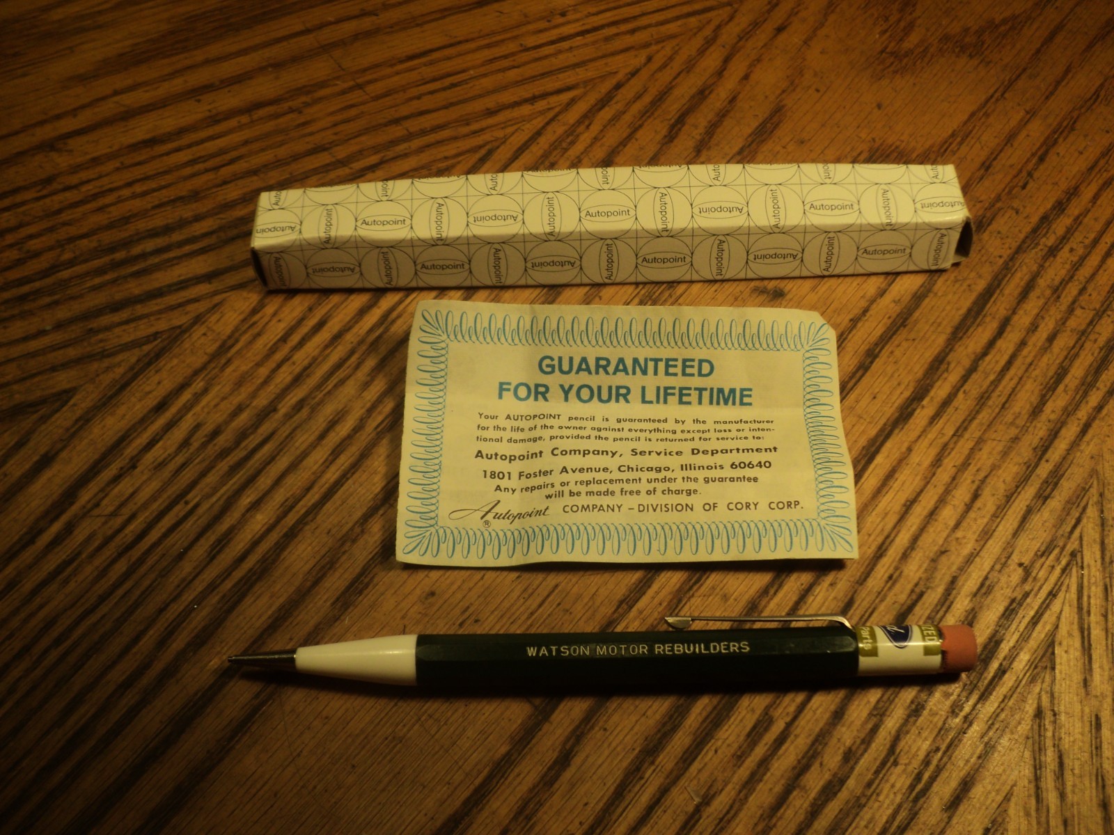 Vintage Autopoint Mechanical Pencil Ford Authorized Engines – Parts NEW USA