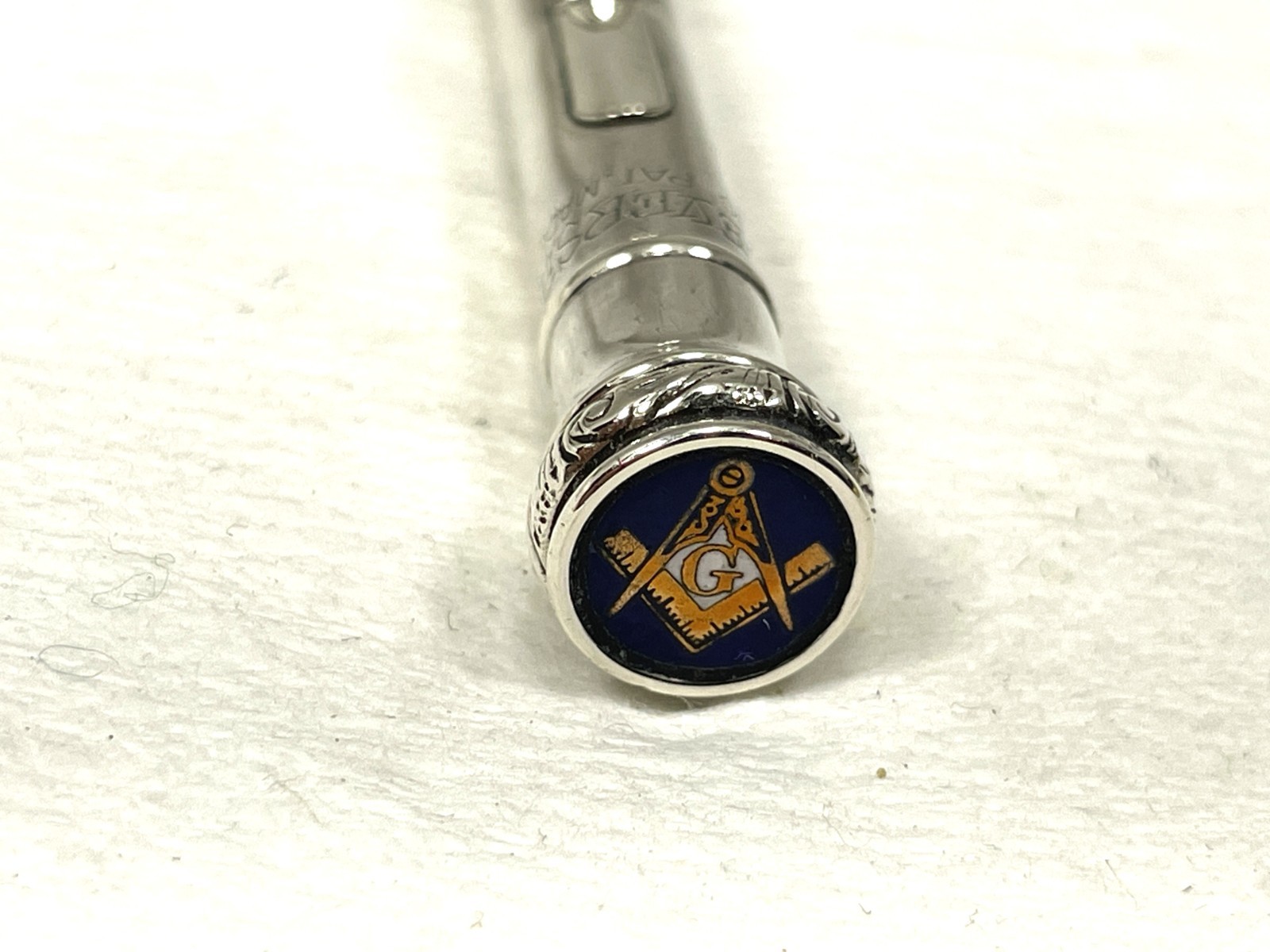 Vintage EVERSHARP Mechanical Pencil ~ STERLING w/Floral Engraving ~ MASONIC Seal