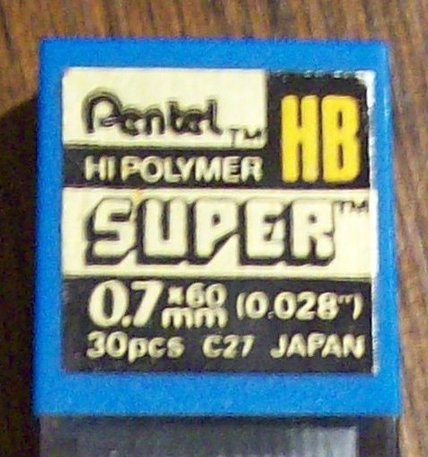 Pentel Hi-Polymer Super Refill 60mm .07 Leads, 30 pcs HB NEW