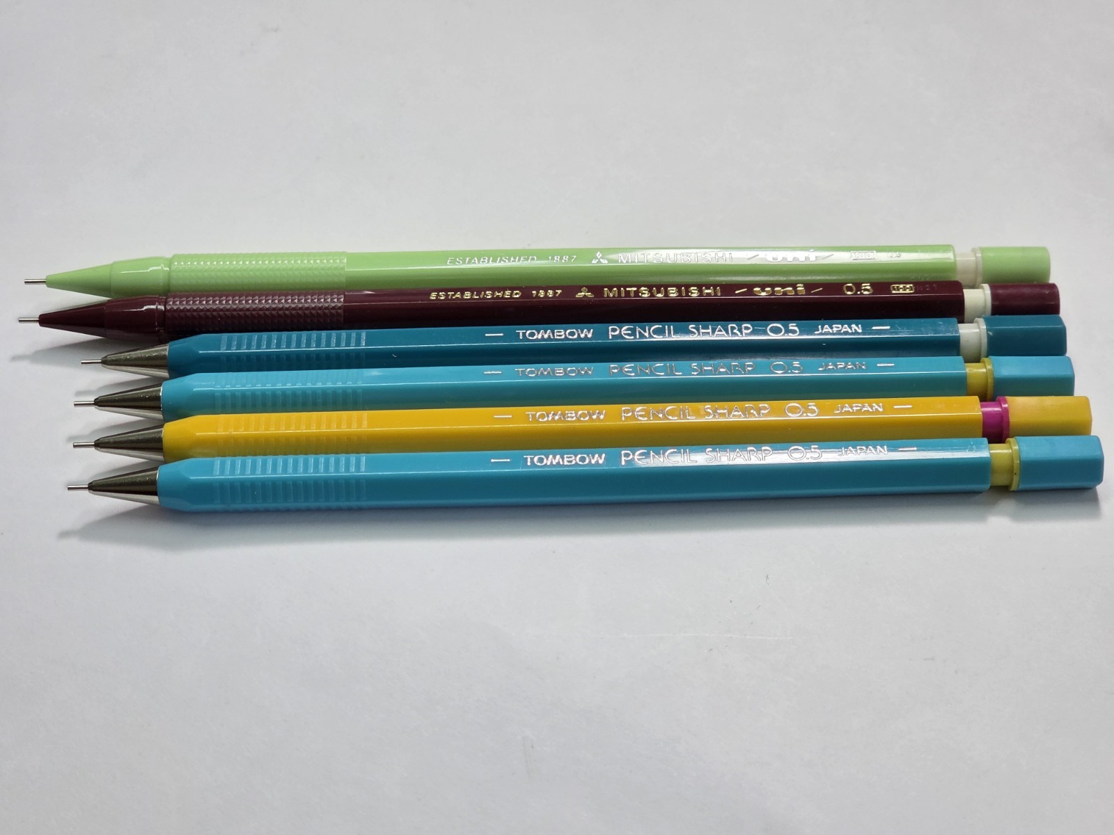 Tombow Pencil Sharp & Mitsubishi Uni Vintage mechanical pencil set of 6