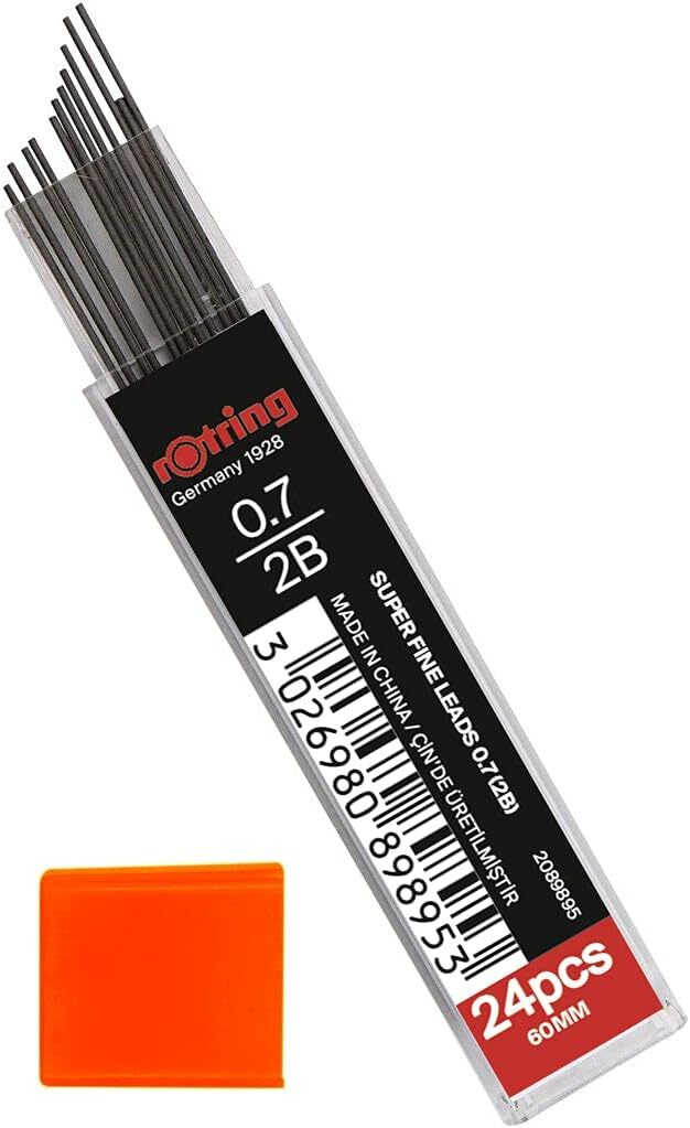 0.7Mm 2B Pencil Lead Refills for Mechanical Pencils, 72 Leads in Total, 3 Tubes