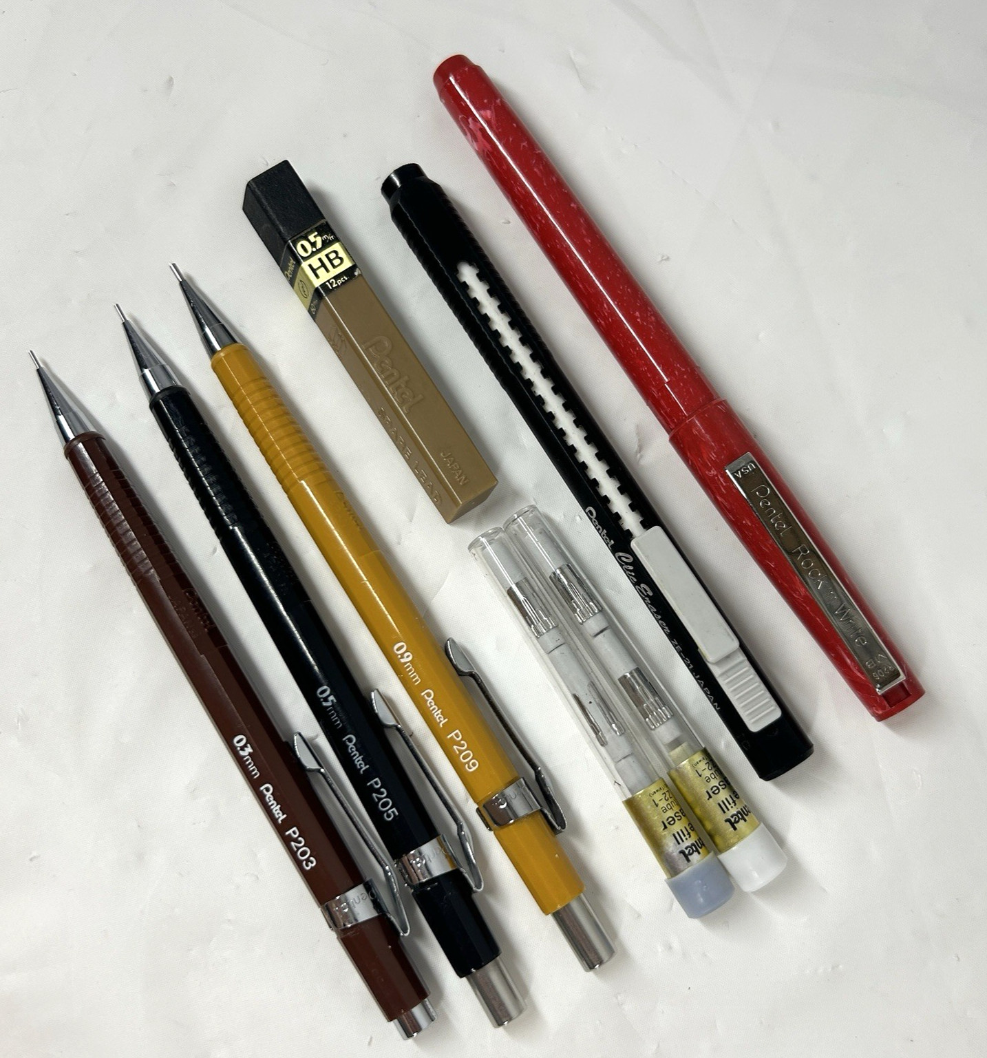 Pentel Mechanical Pencil Lot Drafting Drawing VTG Japan P203 P205 P209 w/Refills