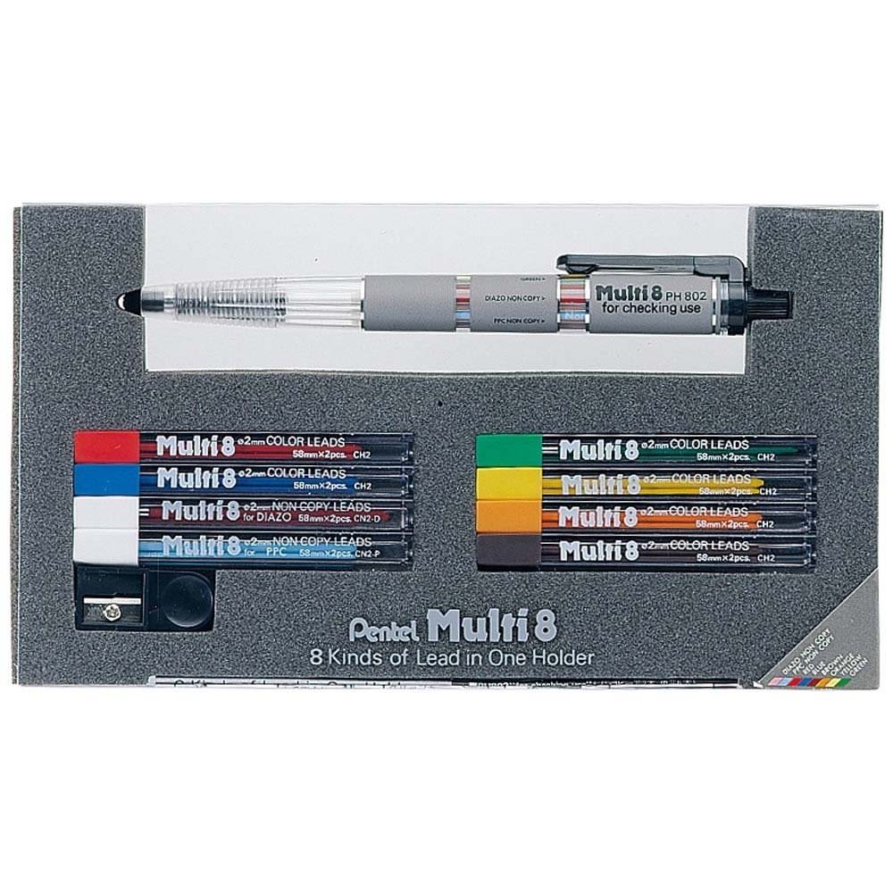 Pentel PH802ST Pencil Lead Holder and Lead Set, Multi 8 Set Japan Free ship