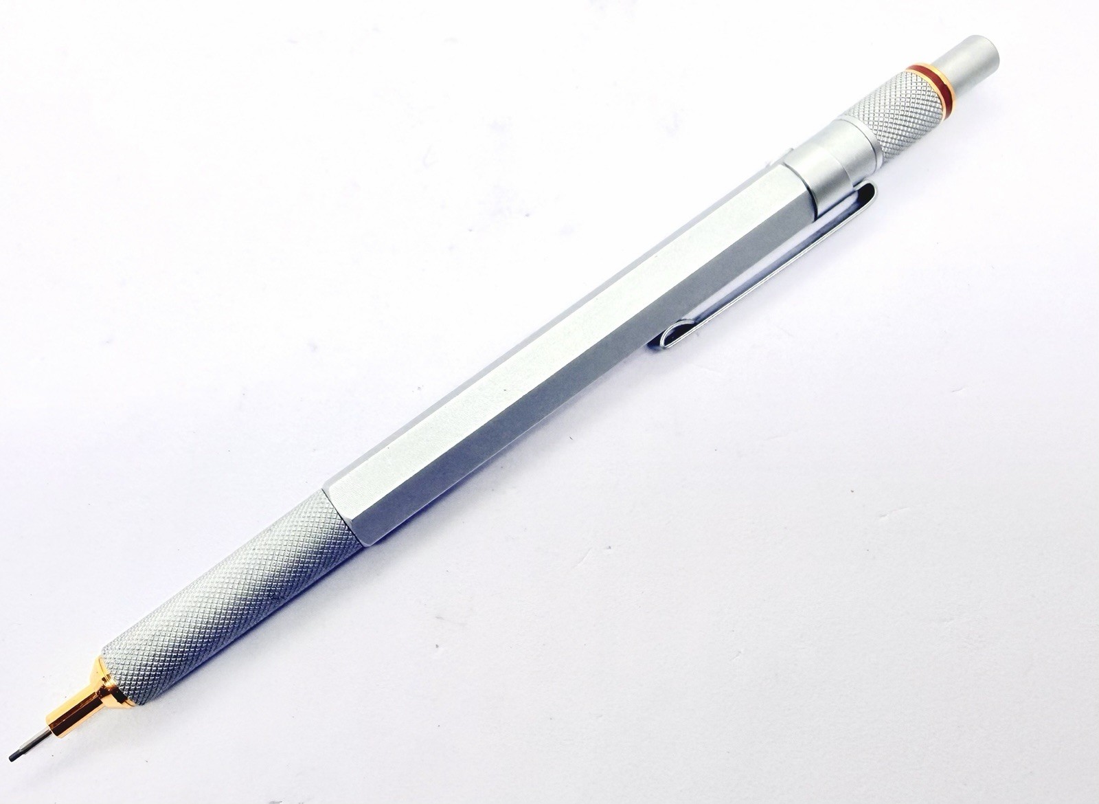 Rotring 600 Gold Twist Retract Tip Mechanical Pencil 0.7 Silver Color functional