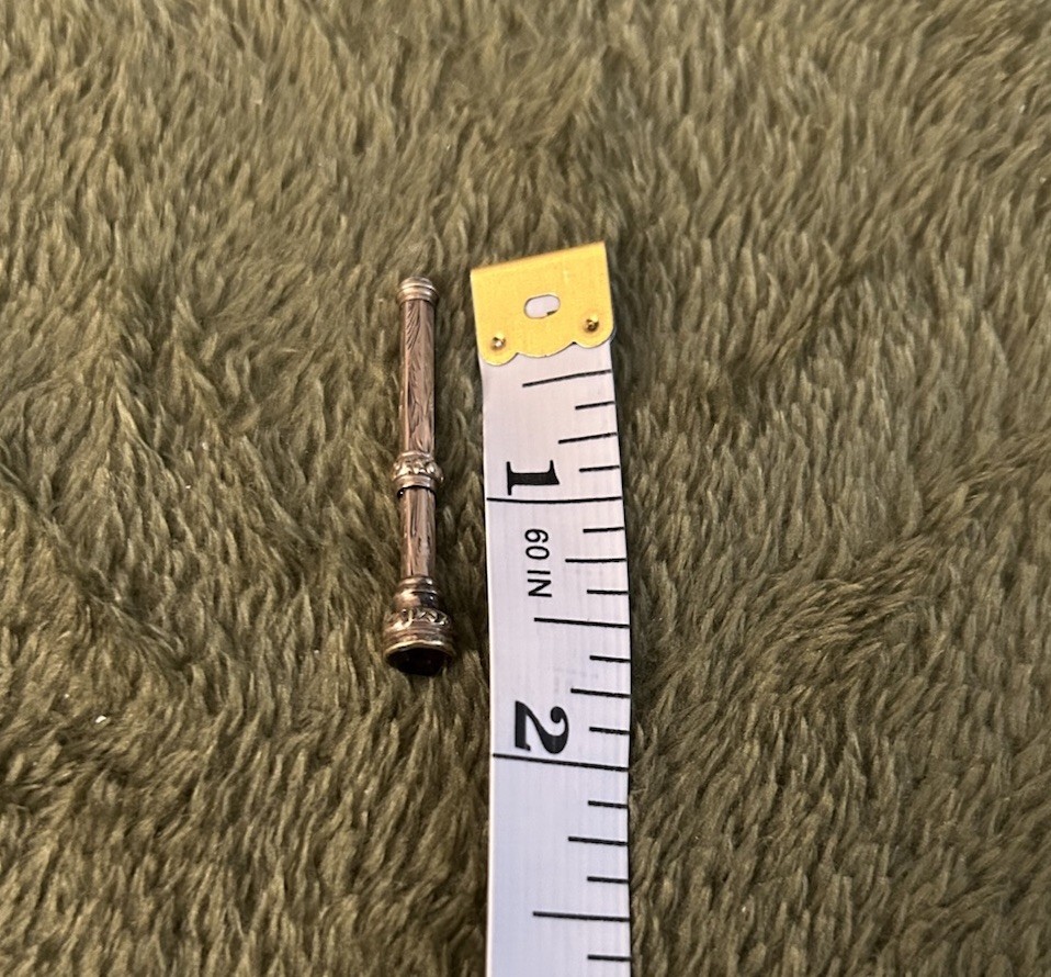 Antique Victorian Gold Filled Propelling Mechanical Pencil Red Stone Top WORKING