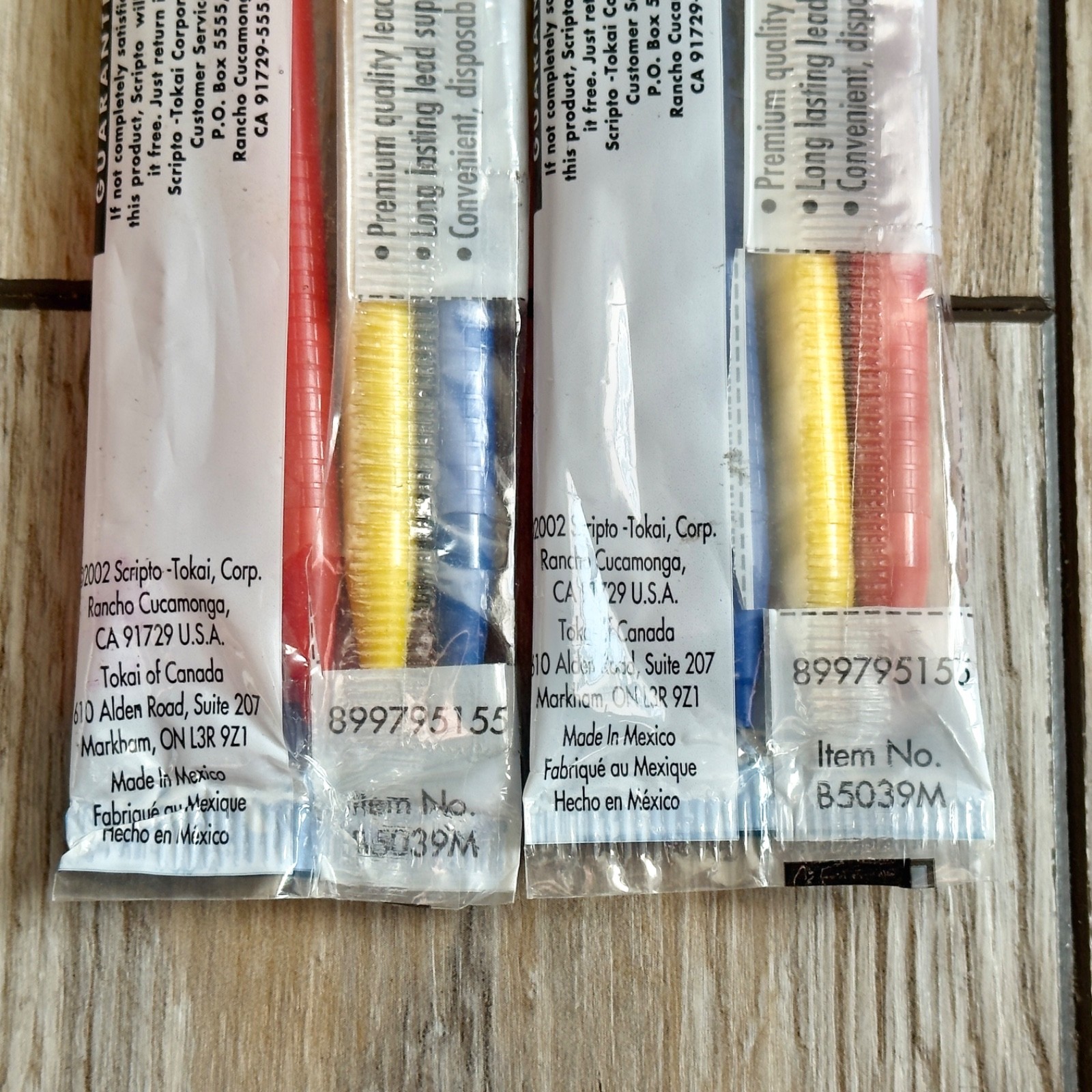 Scripto Mechanical Pencil .7mm No. 2 B5039M 25424 Red Yellow Blue 3 Pack x 2