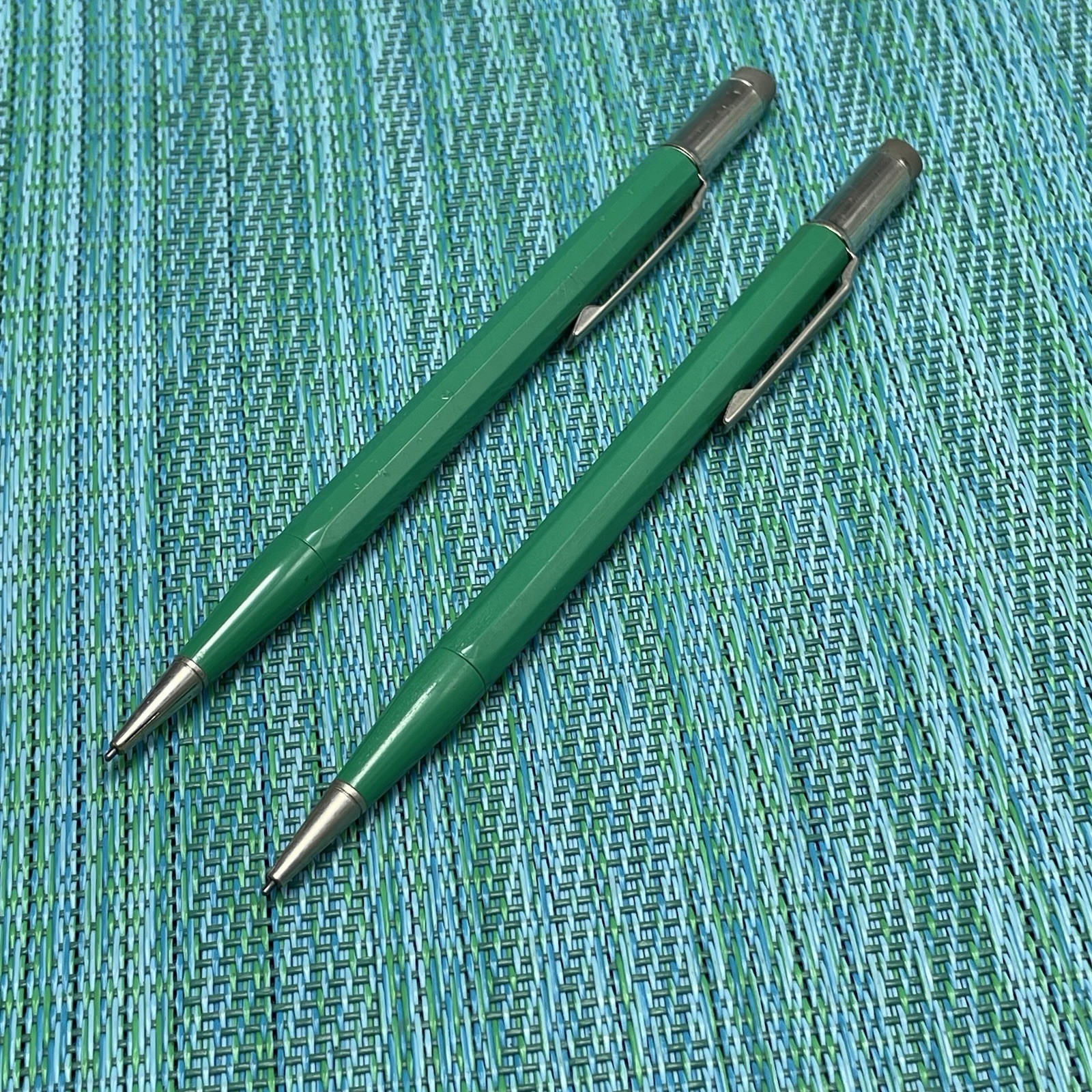 2 Autopoint Mechanical Pencils Teal Green Vintage USA